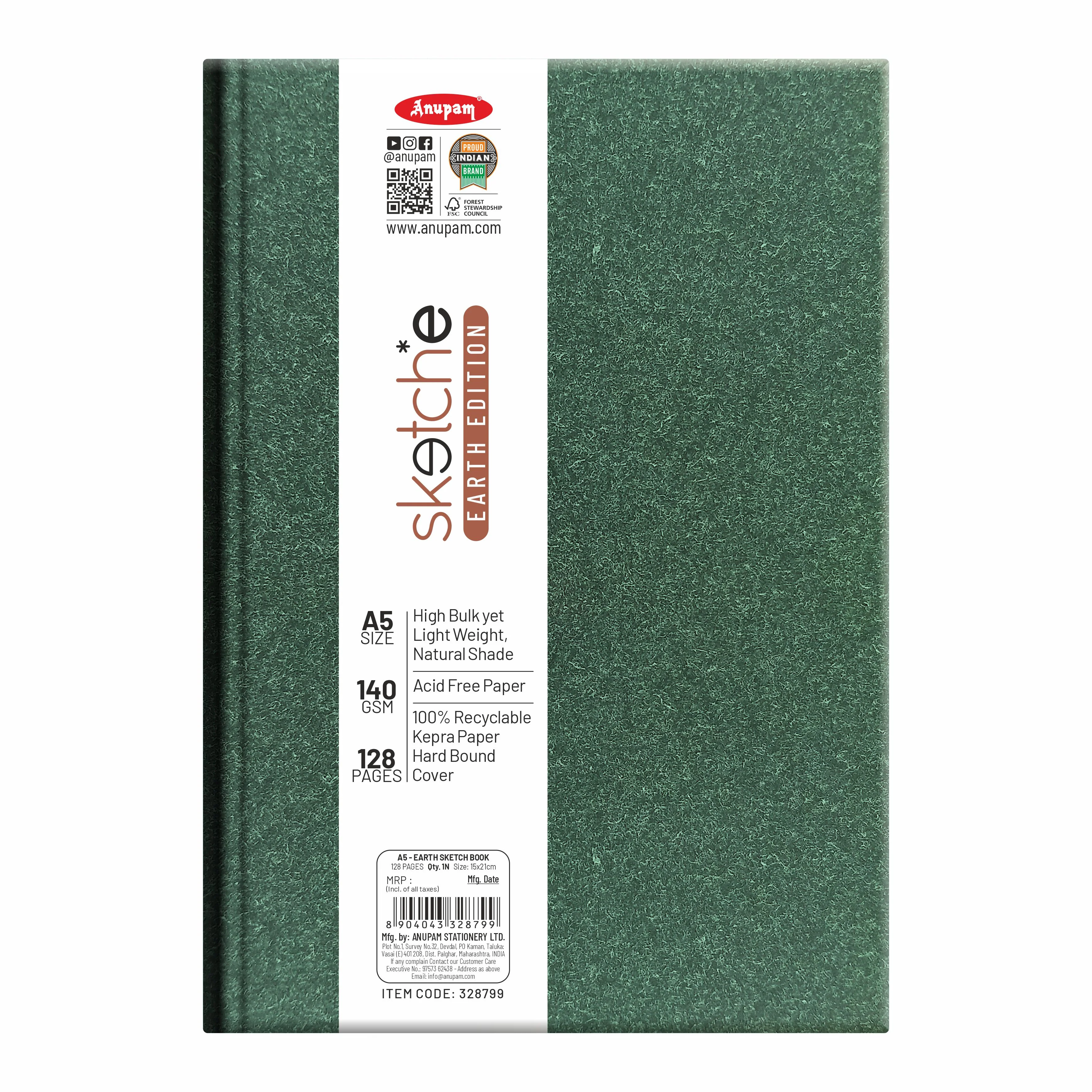 Anupam Earth Sketch-E Drawing Book-Cartridge Paper-100% Recycled Hardbound Book-140GSM - Image 6