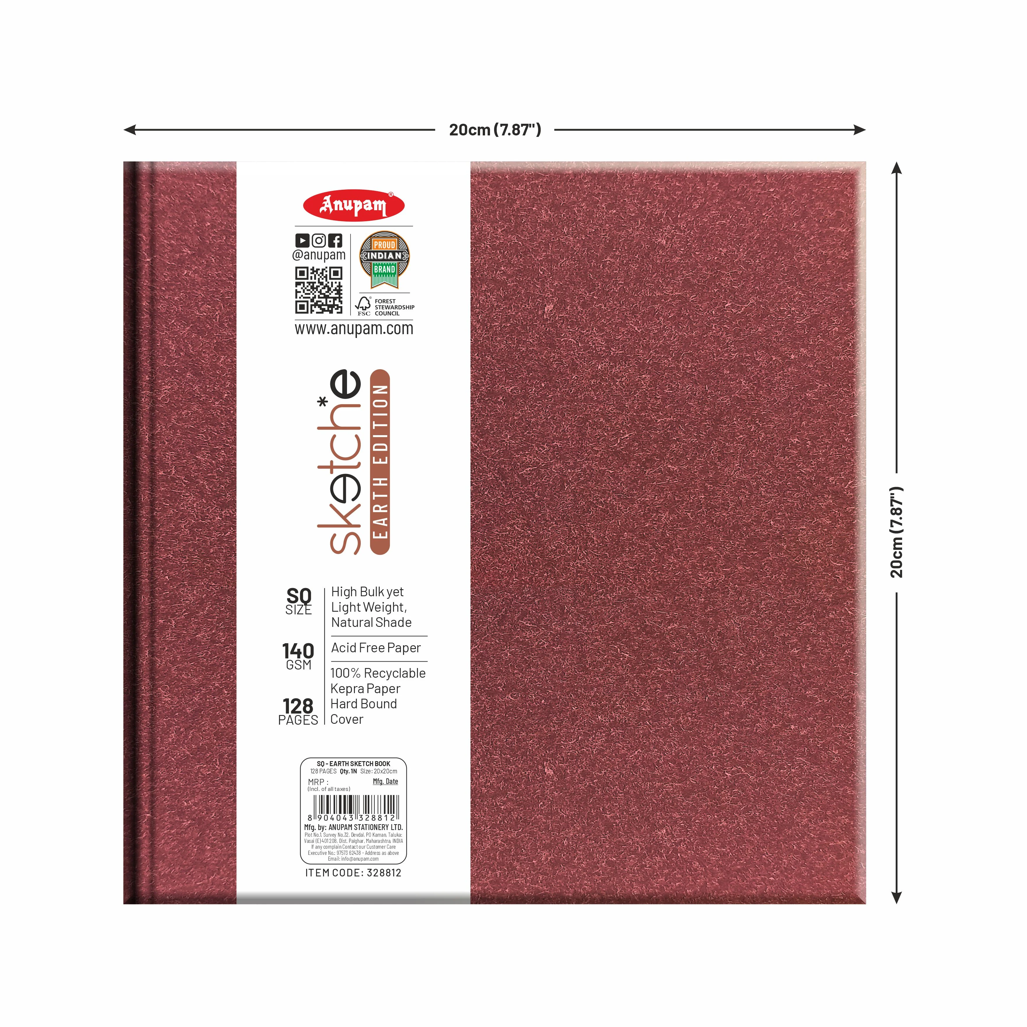 Anupam Earth Sketch-E Drawing Book-Cartridge Paper-100% Recycled Hardbound Book-140GSM - Image 8