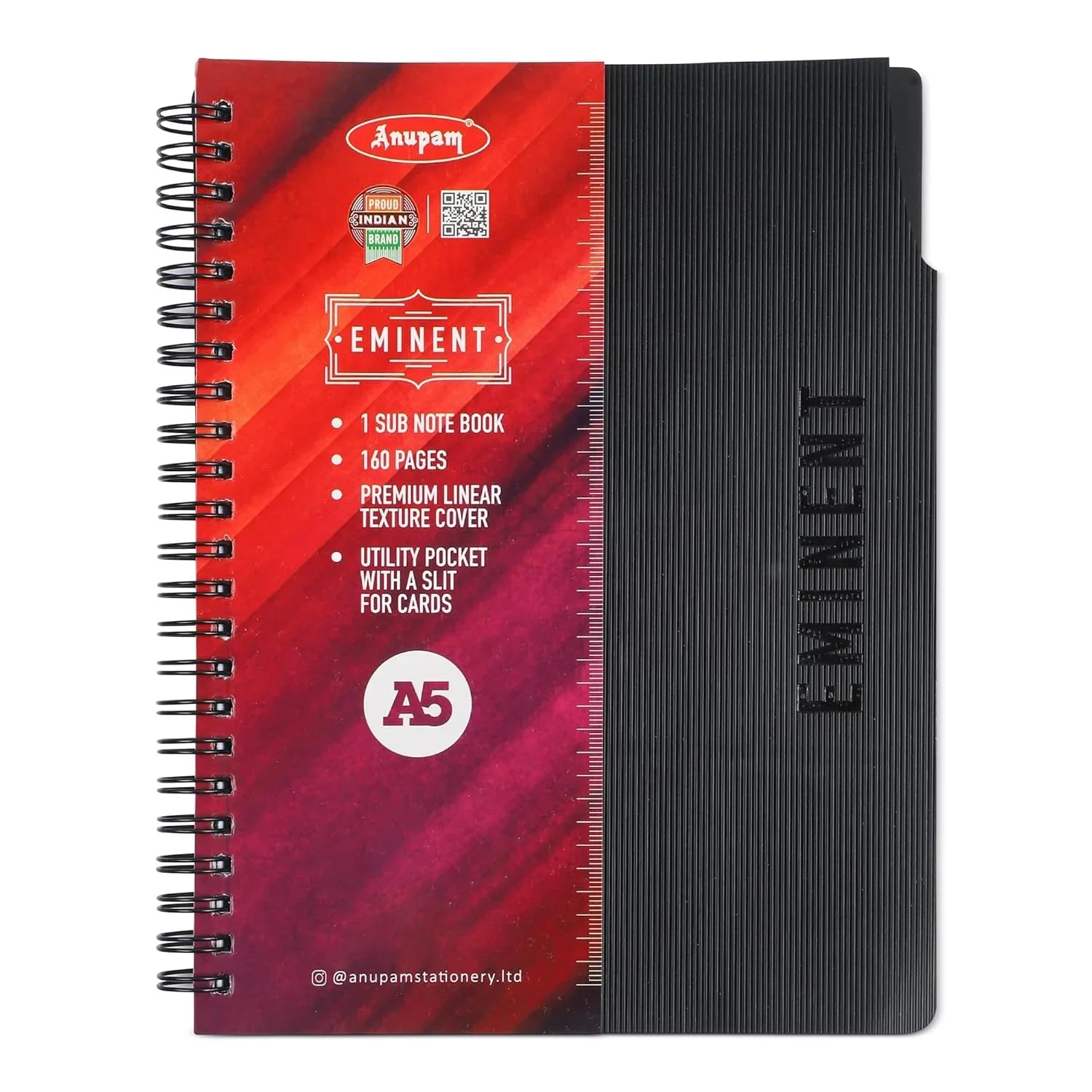 Anupam Eminent Multi-Subject Spiral Notebook–College Ruled with Pocket-Movable Dividers-Premium Cover-70GSM - Image 24