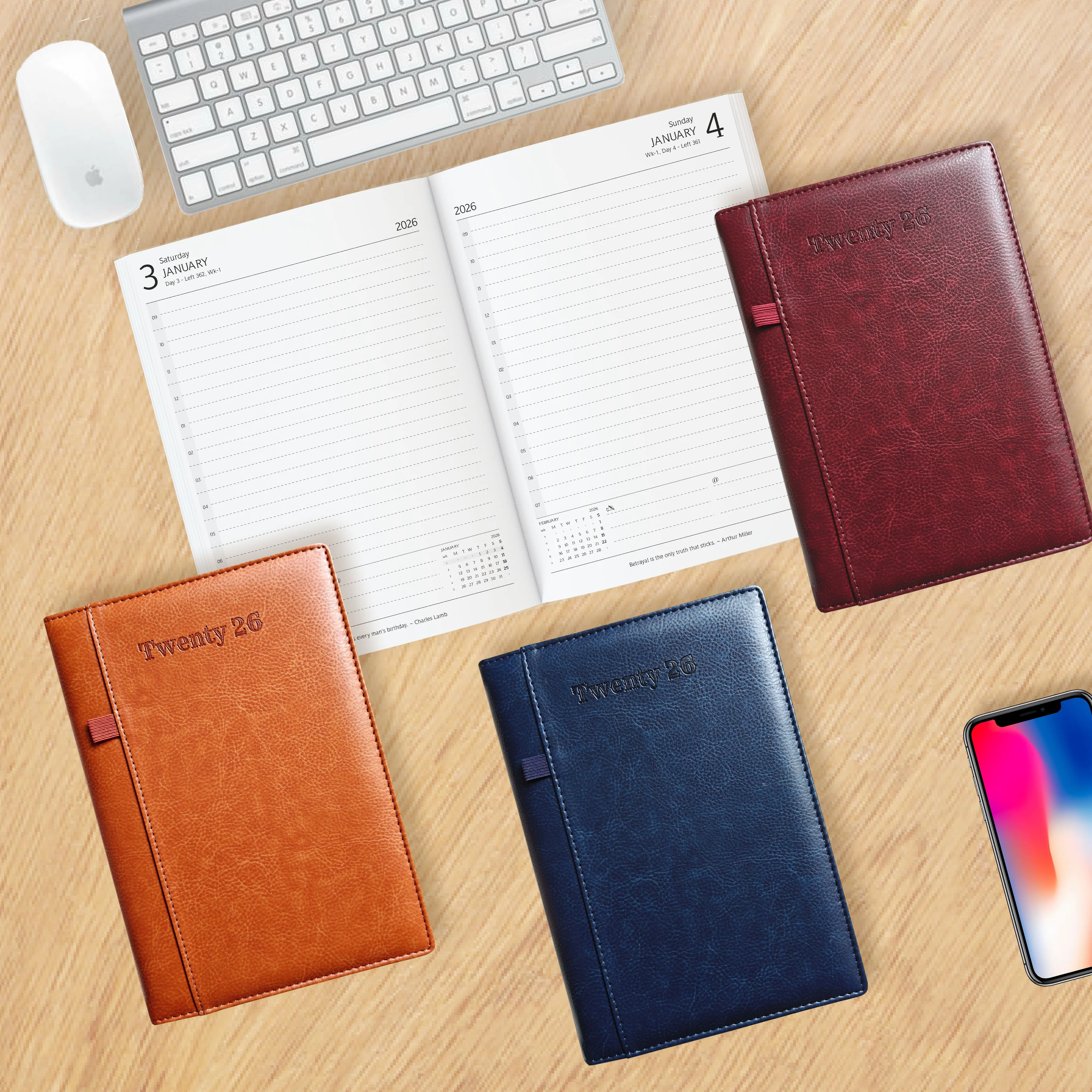 Anupam Exec 2026 Diary Dated Daily Planner – Full Page Per Day, 80 GSM Paper, Monthly Calendar, PU Leather Cover, Pen Holder, 365 Days Office Diary - Image 24