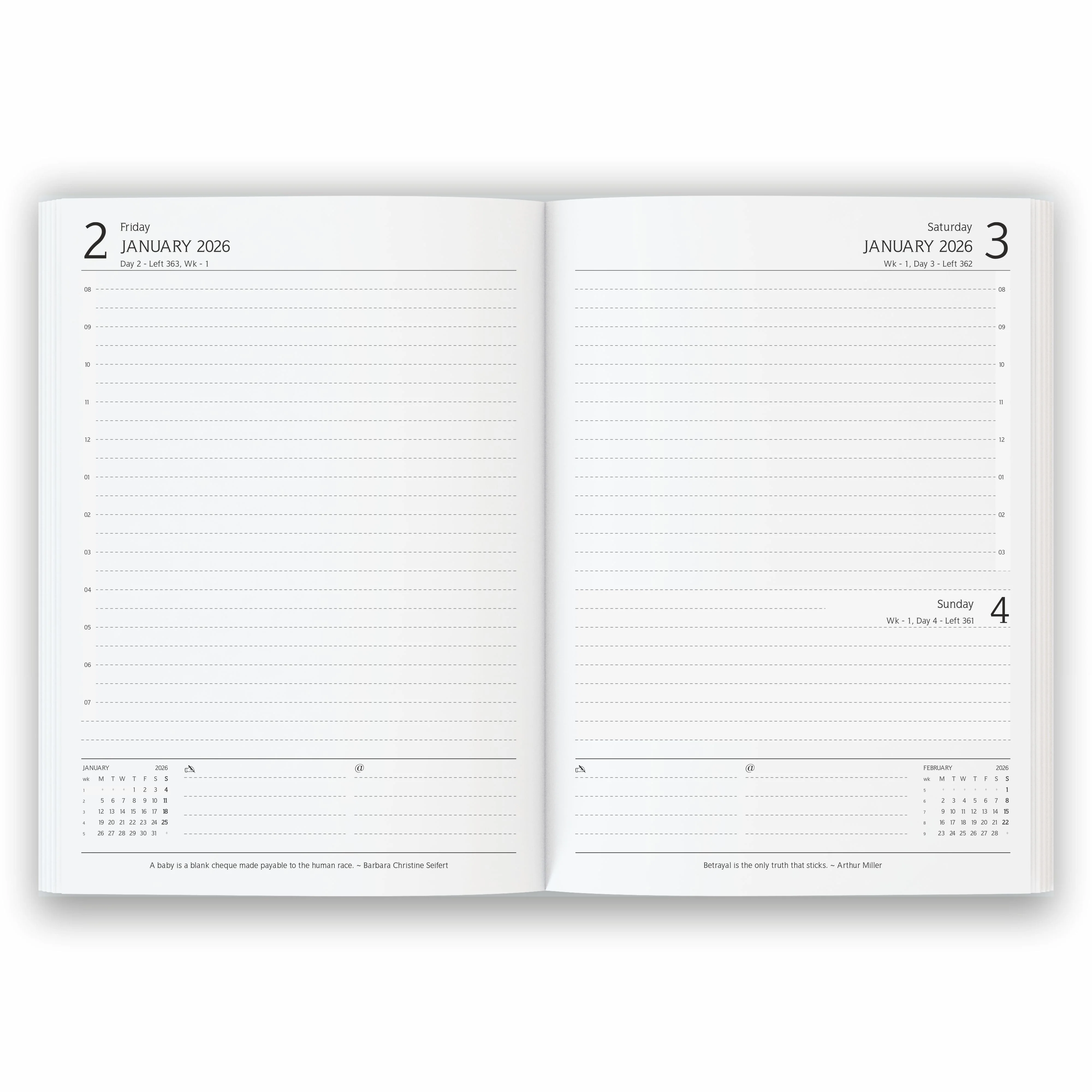 Anupam Fash 2026 Diary with Dates, 2026 Daily Planner Full Page for Monday - Friday and Saturday-Sunday in one Page with Monthly Calendar, January to December 365 Days - Image 27