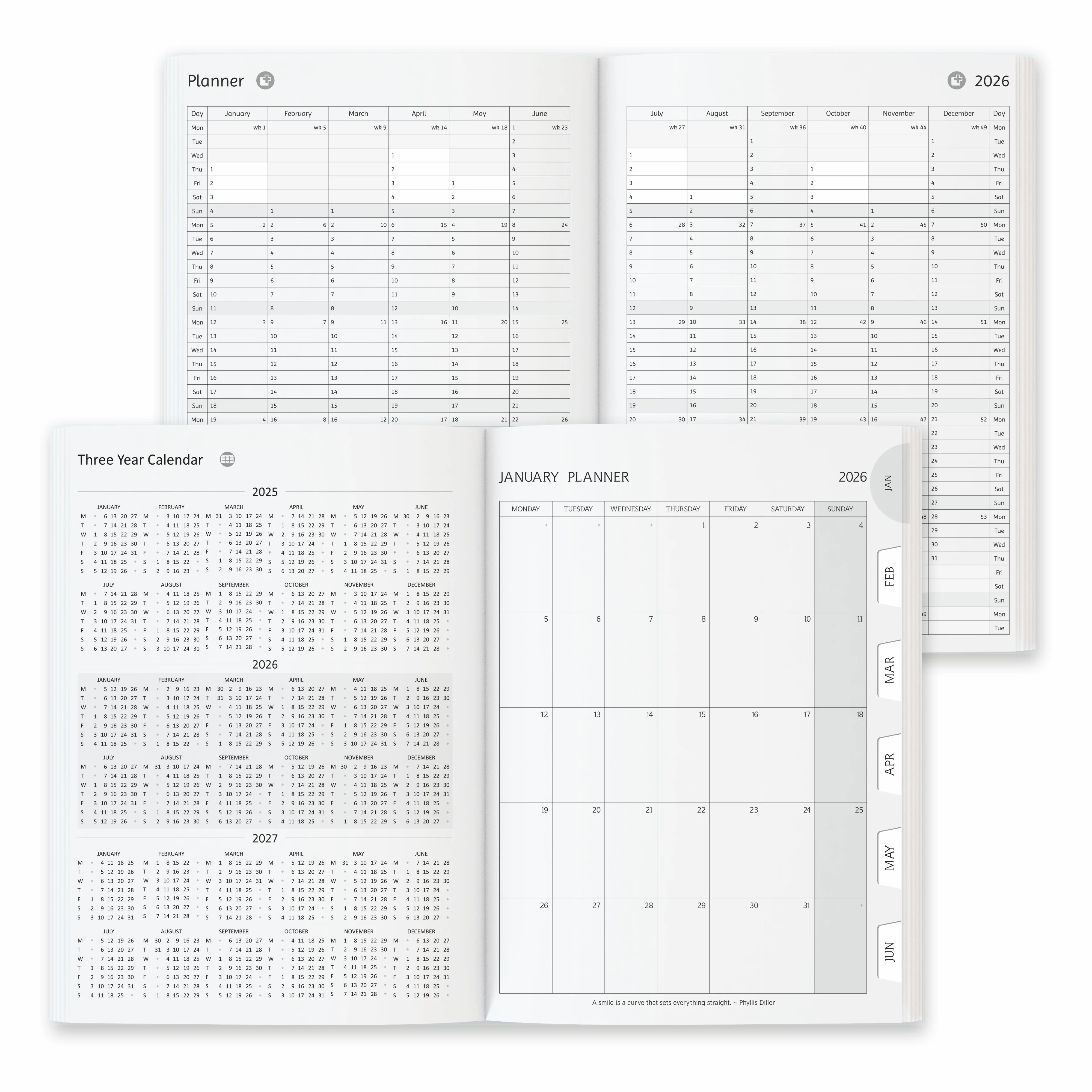 Anupam Fash 2026 Diary with Dates, 2026 Daily Planner Full Page for Monday - Friday and Saturday-Sunday in one Page with Monthly Calendar, January to December 365 Days - Image 6
