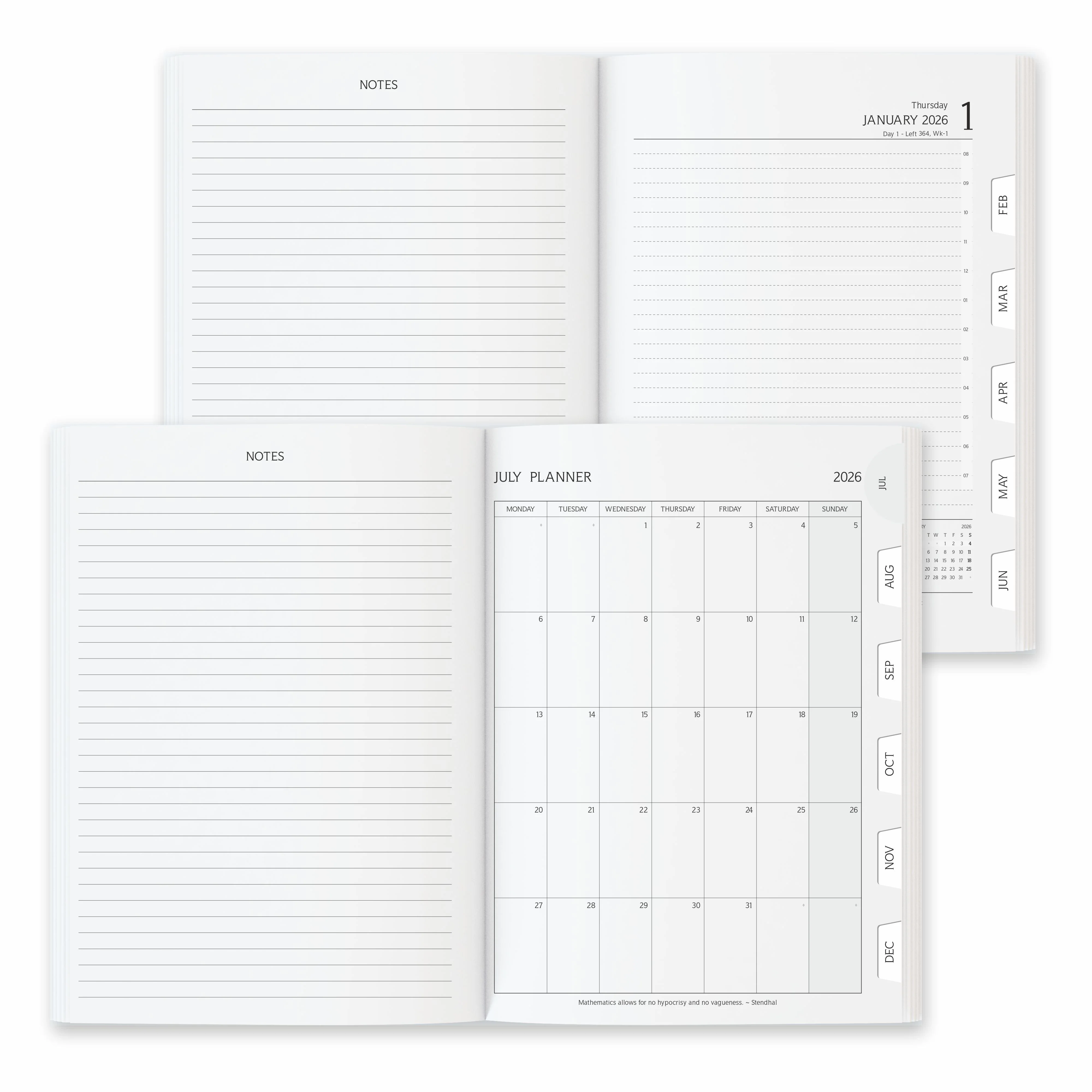 Anupam Fash 2026 Diary with Dates, 2026 Daily Planner Full Page for Monday - Friday and Saturday-Sunday in one Page with Monthly Calendar, January to December 365 Days - Image 8