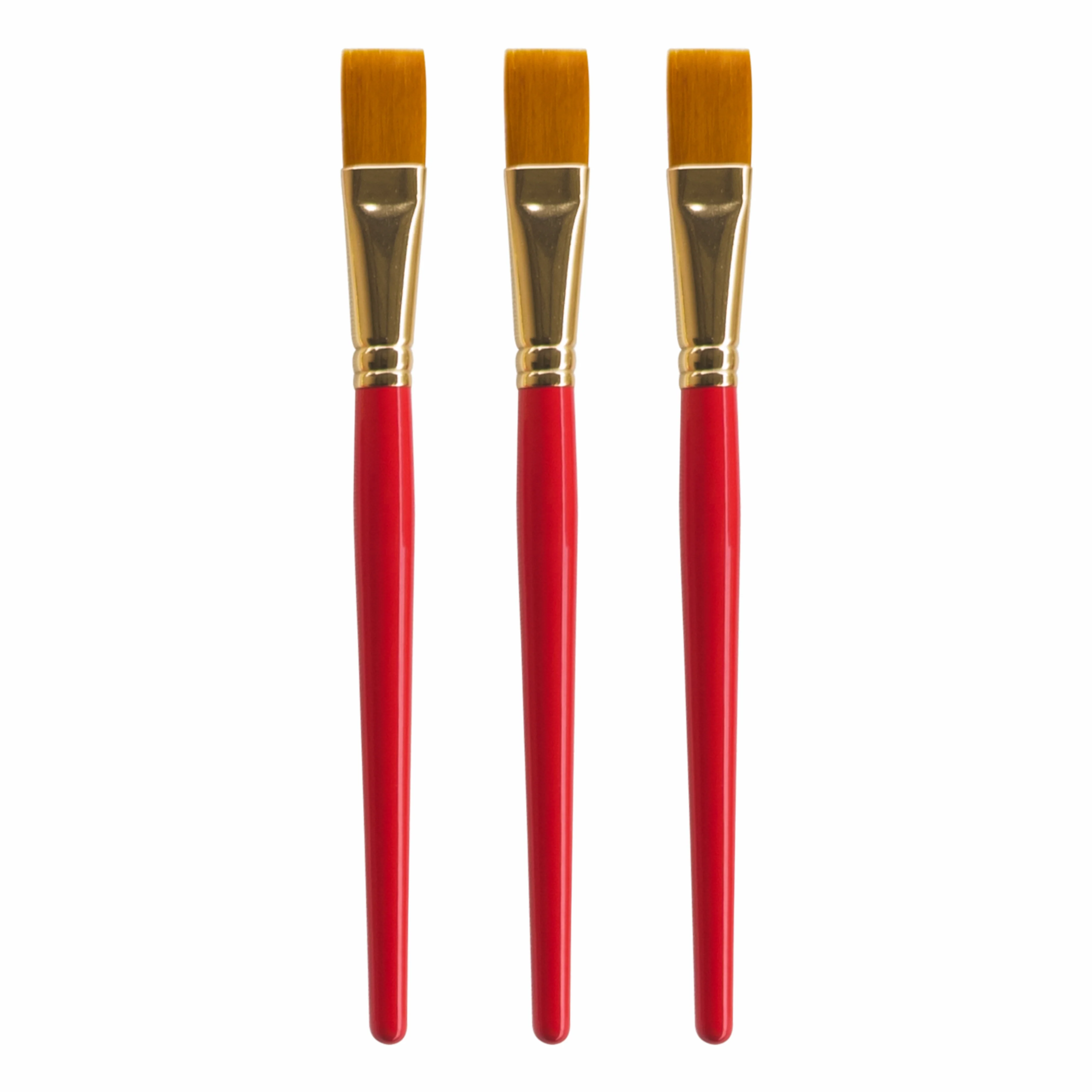 Anupam Flat Synthetic Painting Brush Set of 3 | Size 10 for Watercolor, Acrylic, and One-Stroke Painting (Sr. 32)