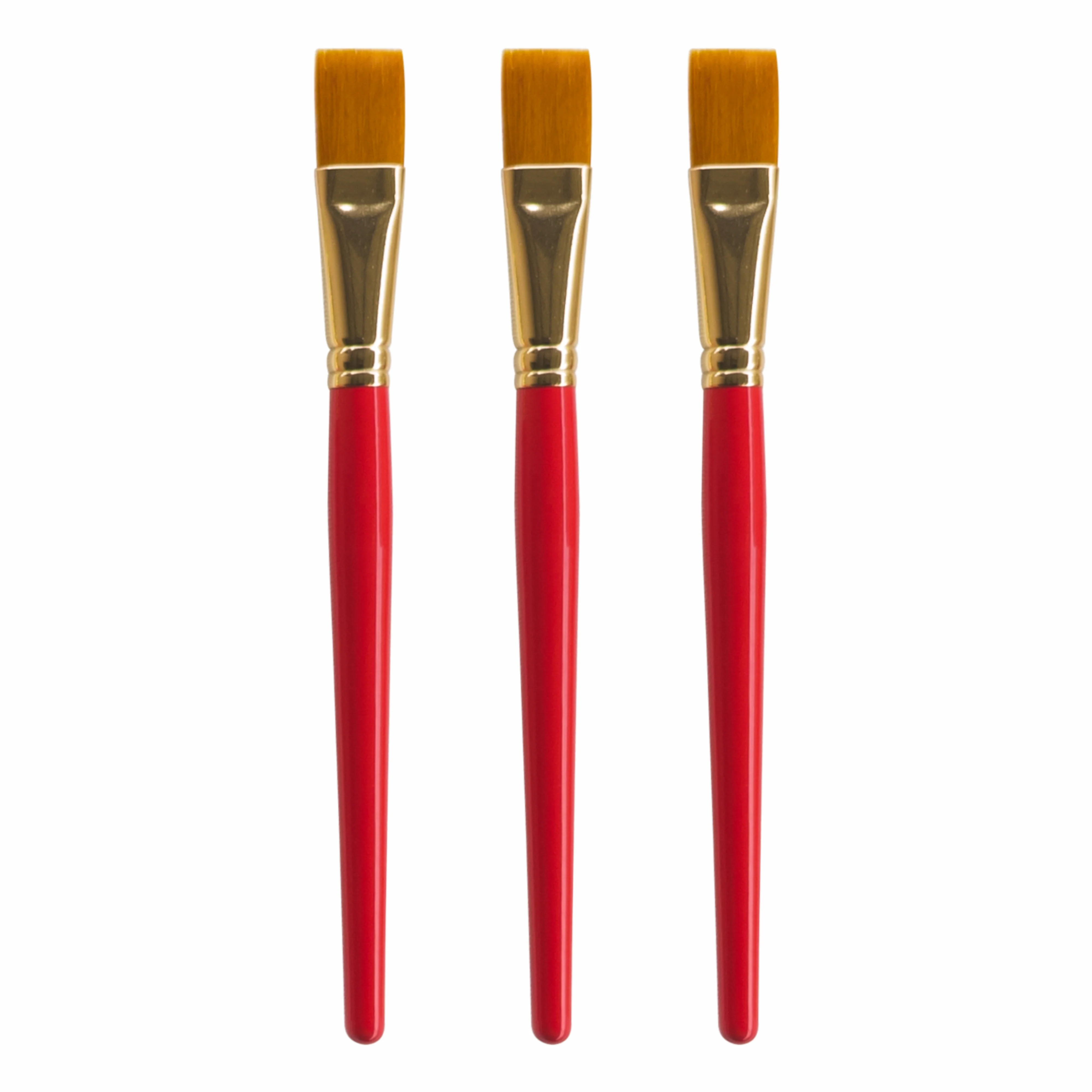 Anupam Flat Synthetic Painting Brush Set of 3 | Size 11 for Watercolor, Acrylic, and One-Stroke Painting (Sr. 32)
