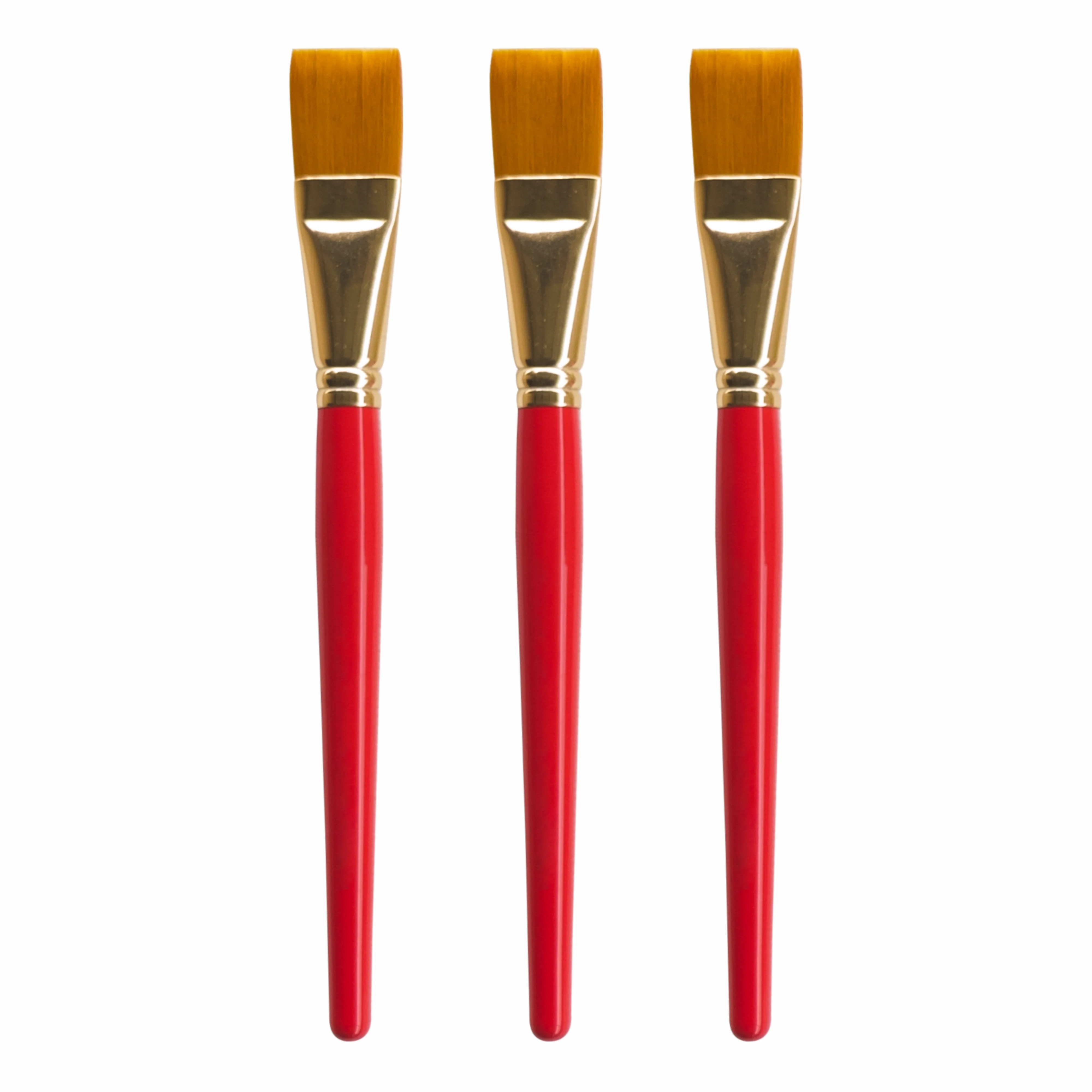 Anupam Flat Synthetic Painting Brush Set of 3 | Size 12 for Watercolor, Acrylic, and One-Stroke Painting (Sr. 32)