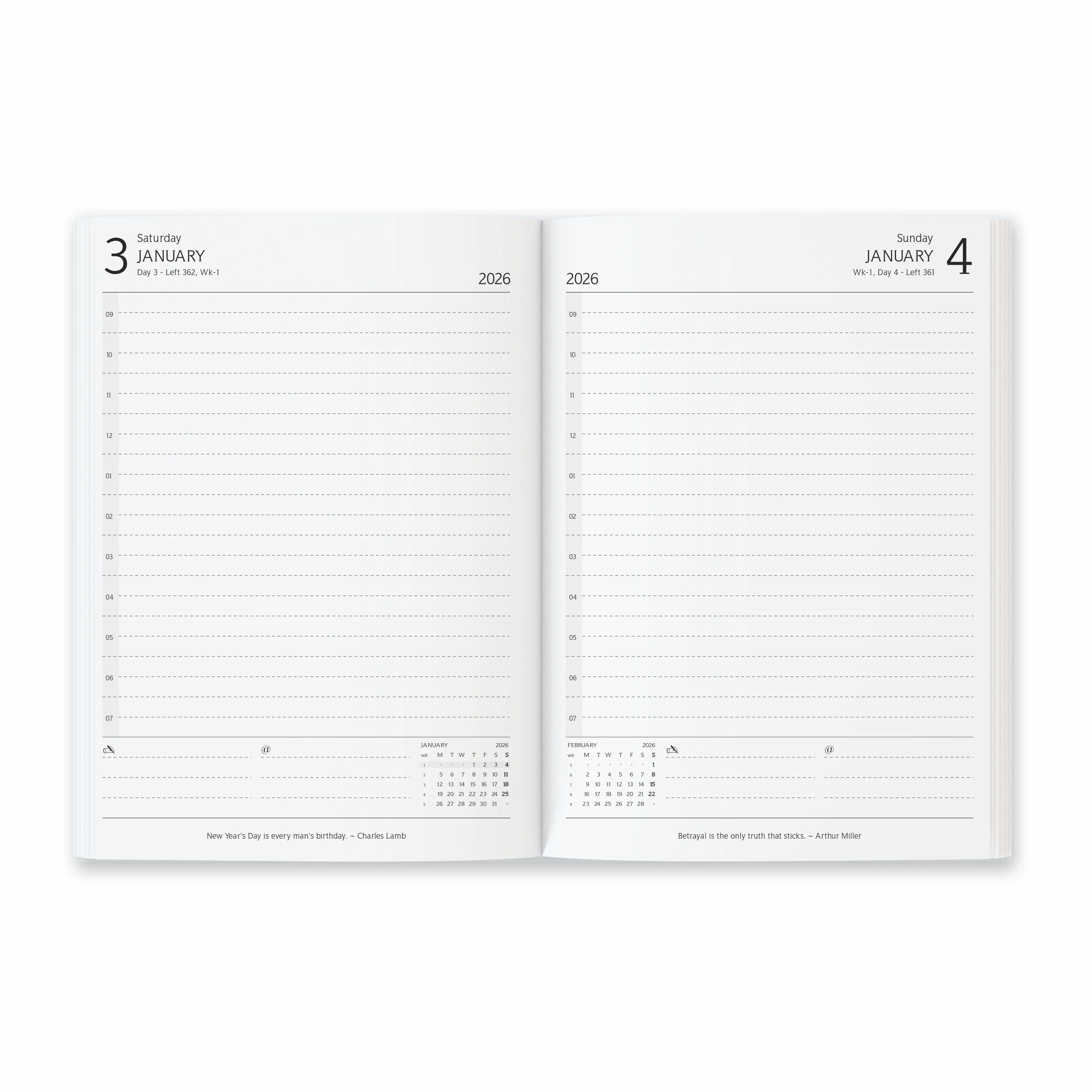 Anupam Flxy 2026 Diary with Dates - 80 GSM Paper 2026 Daily Planner Full Page Per Day with Monthly Calendar, 365 Days New Year Diary, Flexible Leather PU Cover, Matching Elastic Closure - Image 8