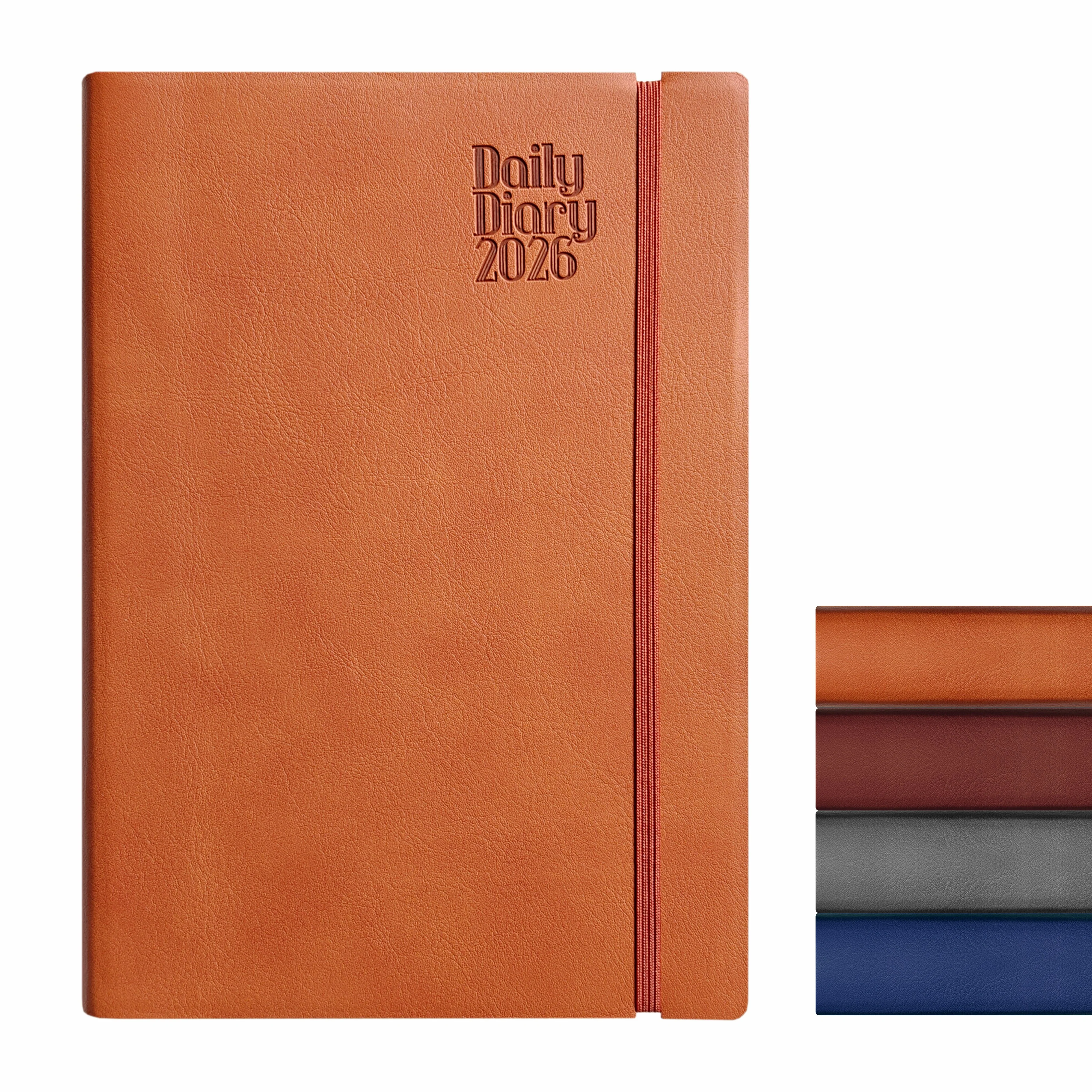 Anupam Flxy 2026 Diary with Dates - 80 GSM Paper 2026 Daily Planner Full Page Per Day with Monthly Calendar, 365 Days New Year Diary, Flexible Leather PU Cover, Matching Elastic Closure - Image 9