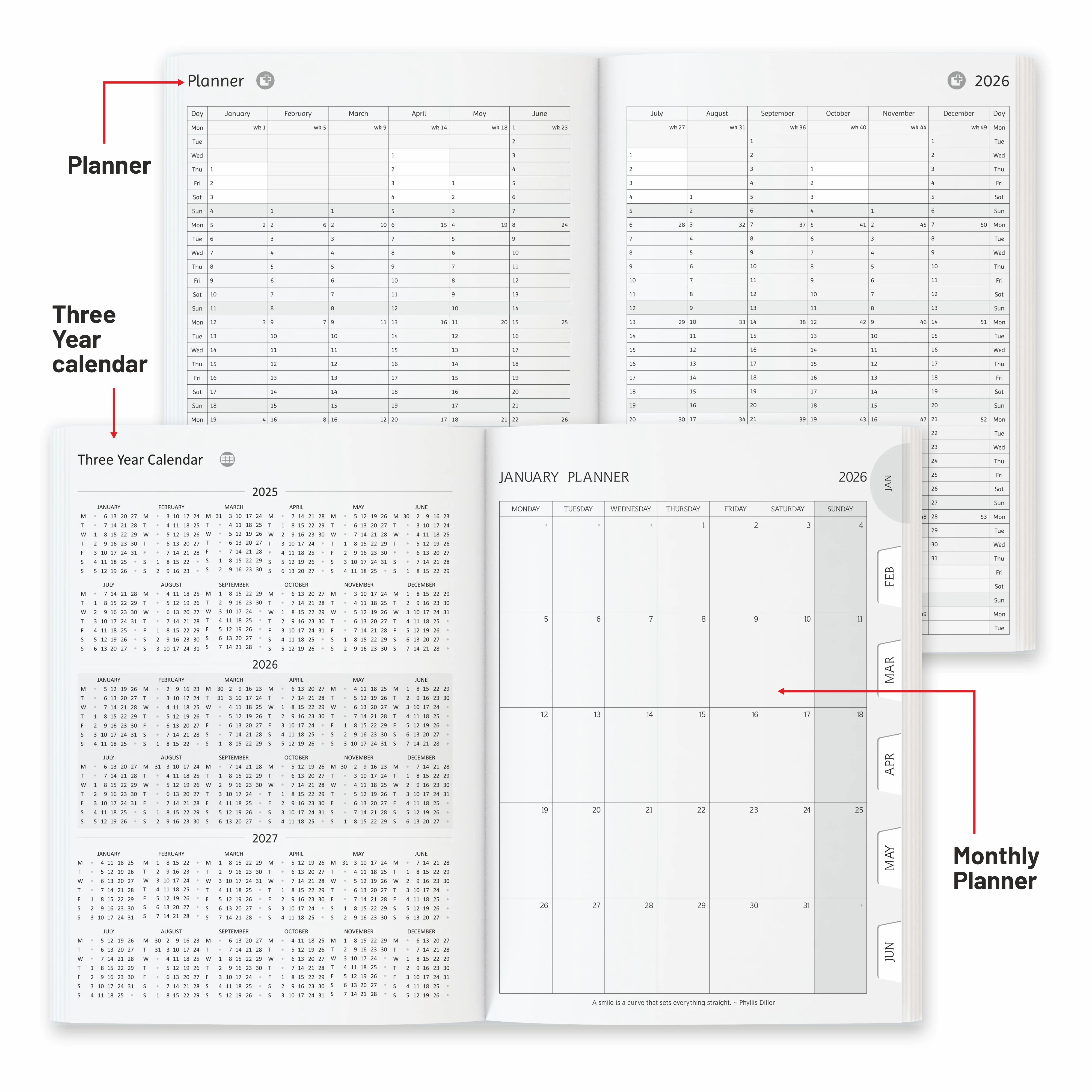 Anupam Fuzen 2026 Diary with Dates | Daily Planner with Monthly Calendar | One Page Per Day from January to December | Canvas Textured & Suedue PU Material | New Year Diary for Office, Home, Personal Use - Image 6
