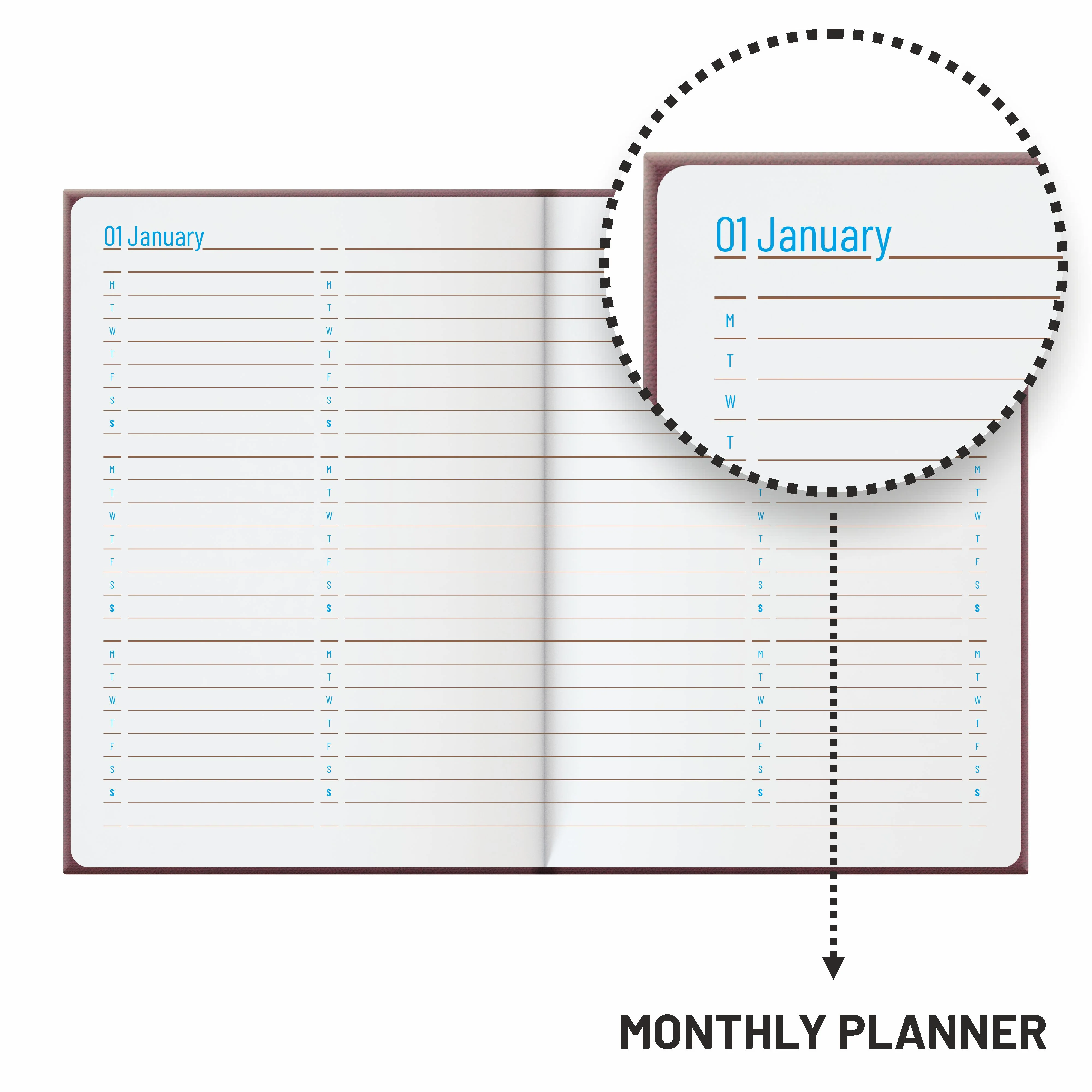 Anupam Glitz Journal Notebook 100 Gsm PU Leather Notebook| A5 Planner with Magnetic Closure, Water & Bill Tracker, Monthly & Yearly Planner, 180° Flat Design, Card Pockets, Passport Holder & Metal Pen – 120 Pages - Image 14