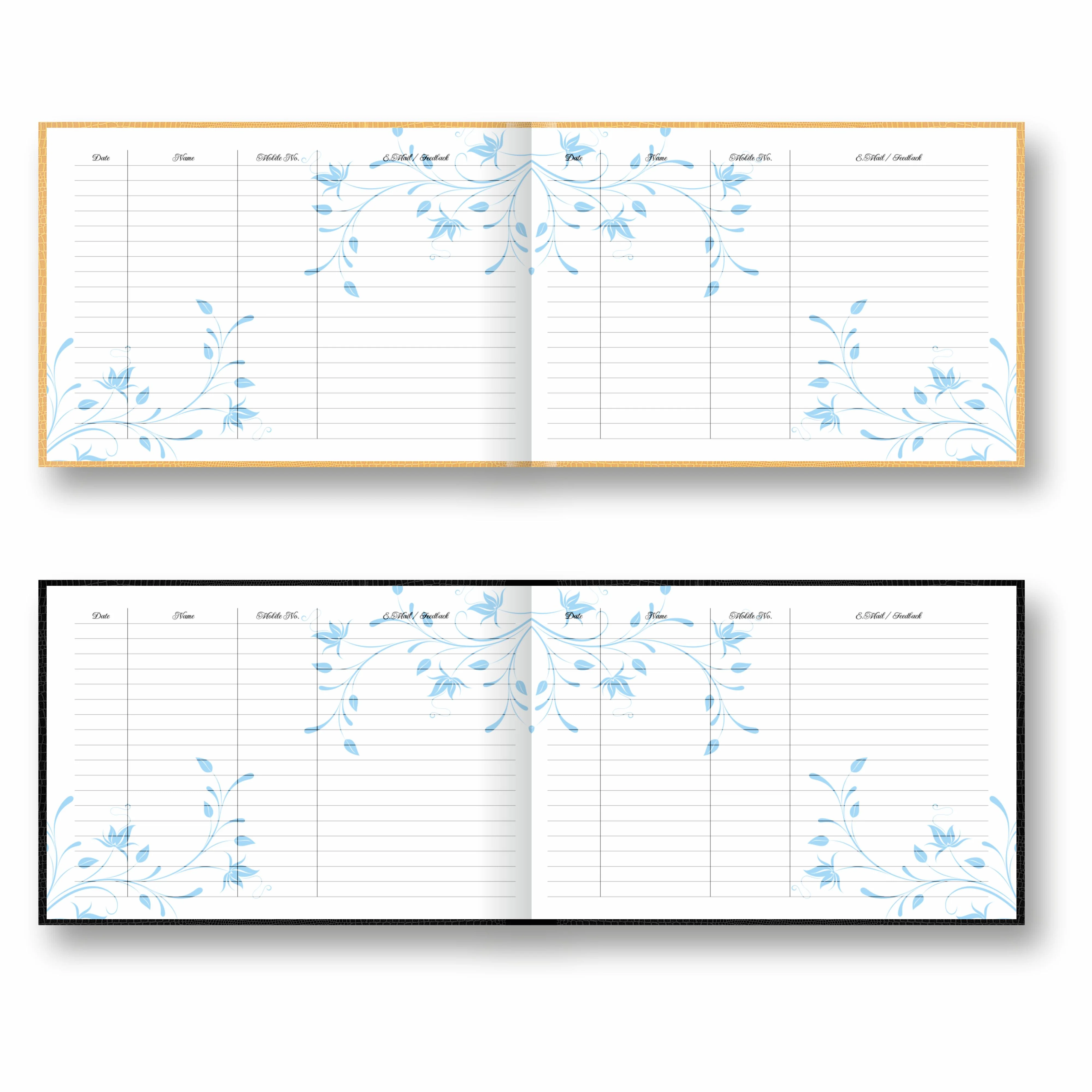 Anupam Guest/Visitors Book - Hard Bound Paisley Design Cloth Cover with Hot Foil Design-Landscape- 90 GSM - 144 Pages for Business, Hotels, Reception - Image 3