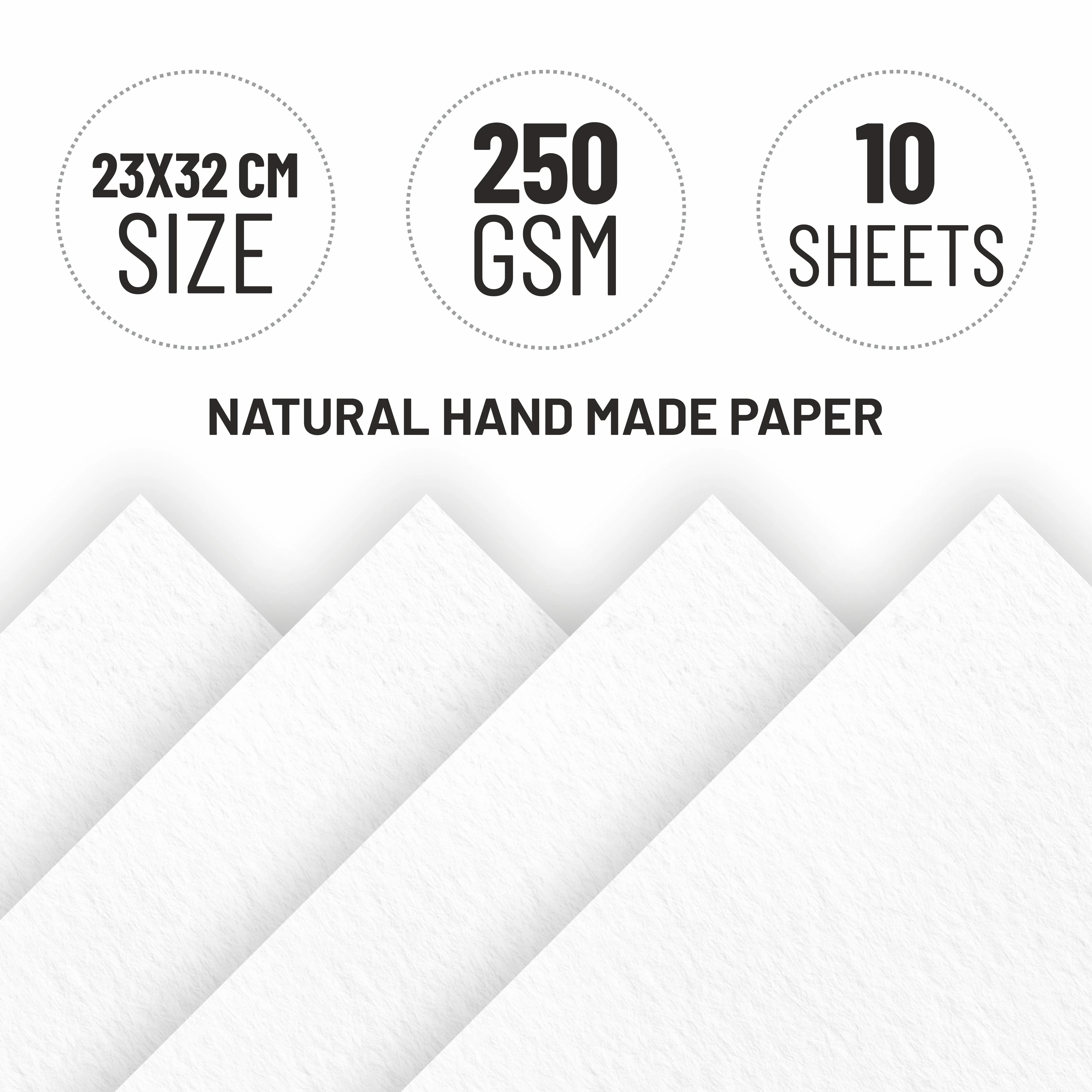 Anupam Handmade Watercolour Book - 100% Cotton Rag-250 Gsm Cold Pressed Paper-10 sheets - Image 4