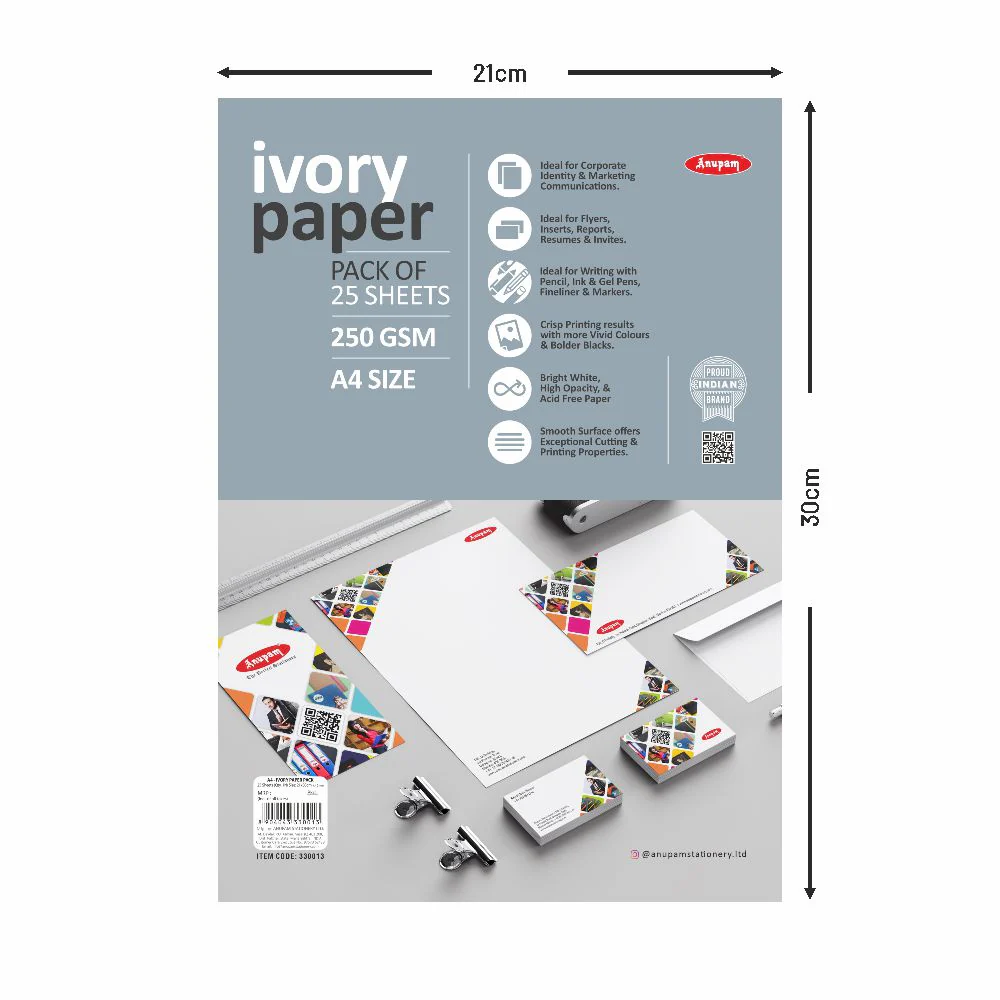 Anupam Ivory Paper Loose Sheets - Art & Craft Painting and Project work - Image 3