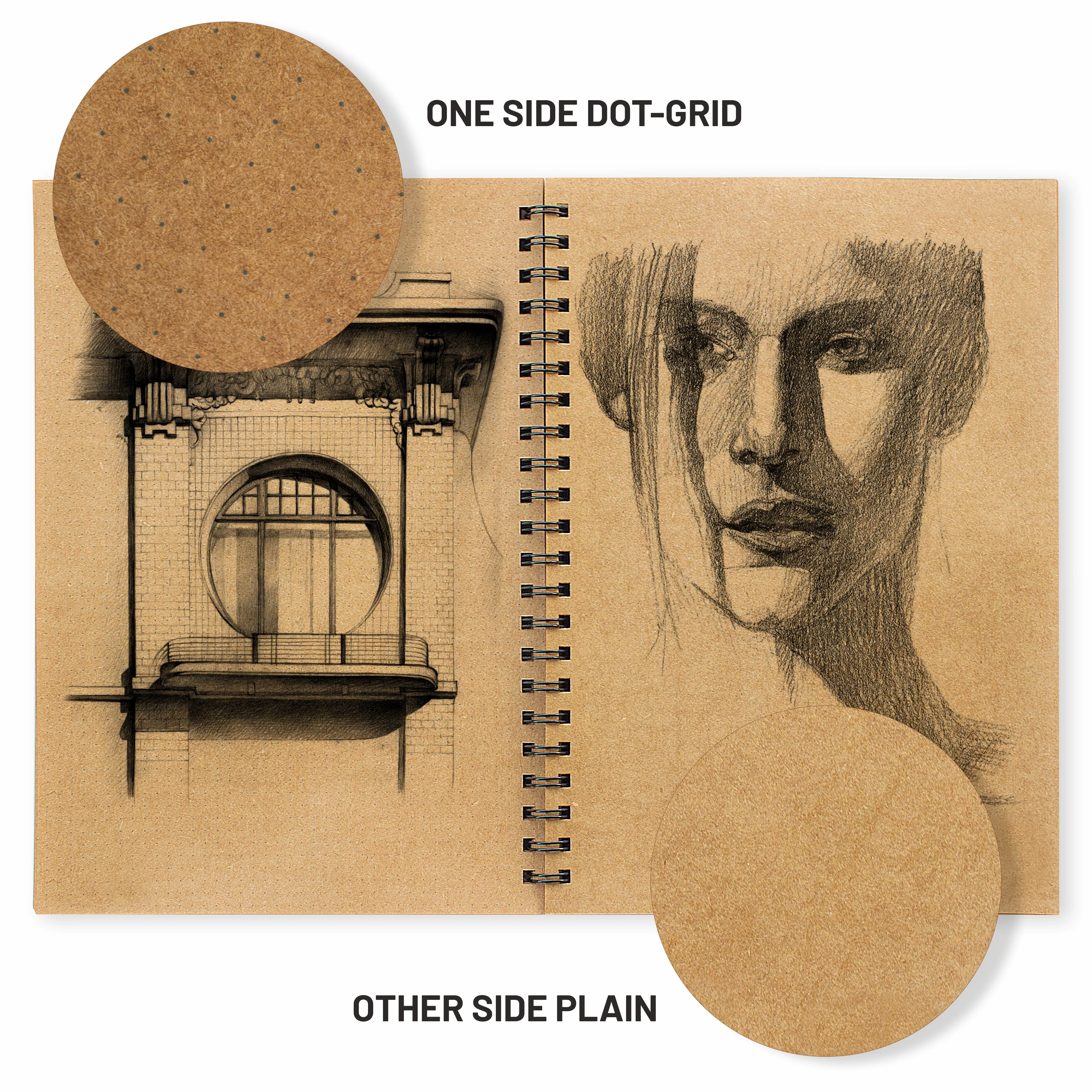 Anupam Khaki Sketchbook - Cartridge Paper - Soft Cover-Wireo book - 160 GSM - Image 5