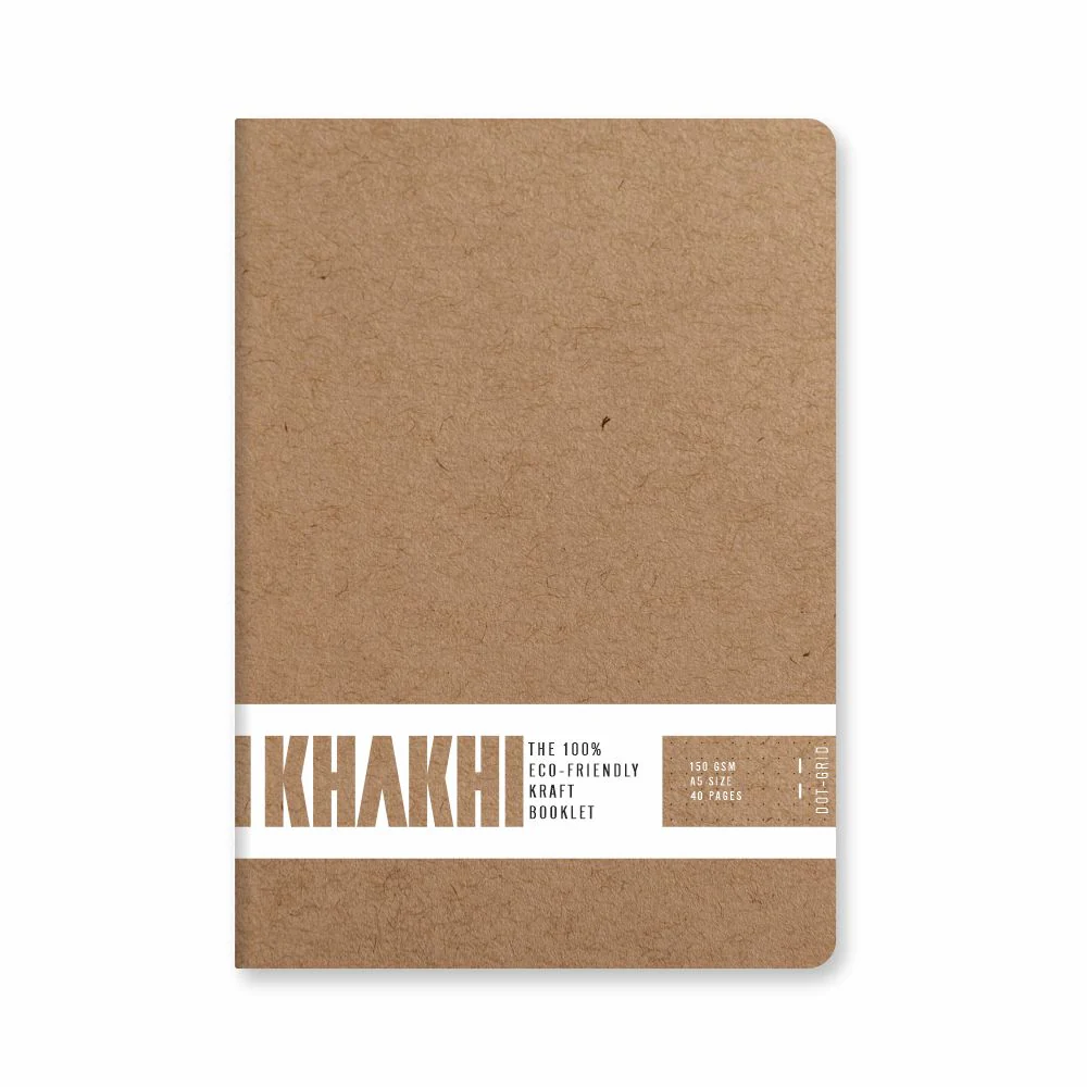 Anupam Khakhi Booklet Sketchbook - 100% Recycled Khaki Toned-Soft Cover-Dotted Grid Paper - Acid Free-150 GSM- 40 Pages - Image 2