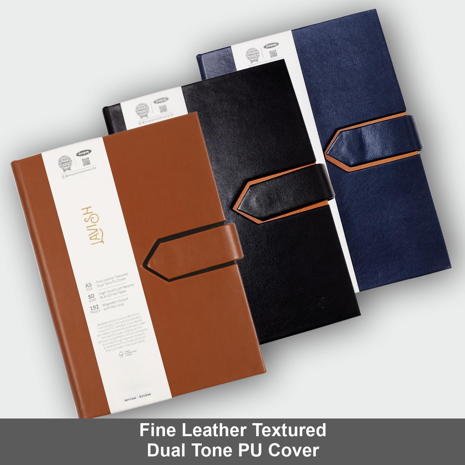 Anupam Lavish Journal PU Fine Leather Journal 80 gsm Lined Paper with Magnetic Flap Closure and Pen Holder - Image 5