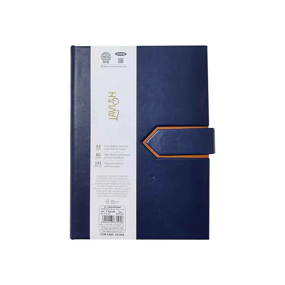 Anupam Lavish Journal PU Fine Leather Journal 80 gsm Lined Paper with Magnetic Flap Closure and Pen Holder - Image 6