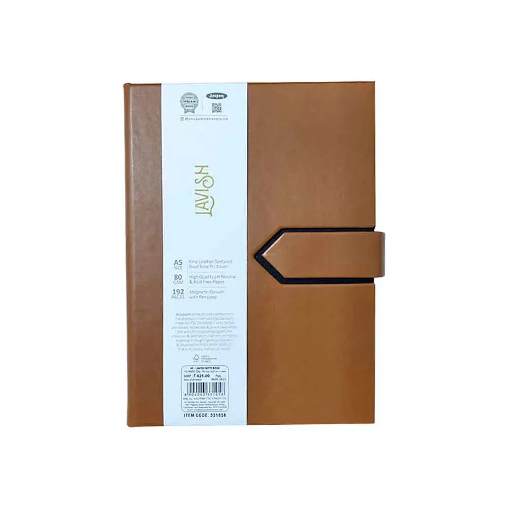 Anupam Lavish Journal PU Fine Leather Journal 80 gsm Lined Paper with Magnetic Flap Closure and Pen Holder - Image 7