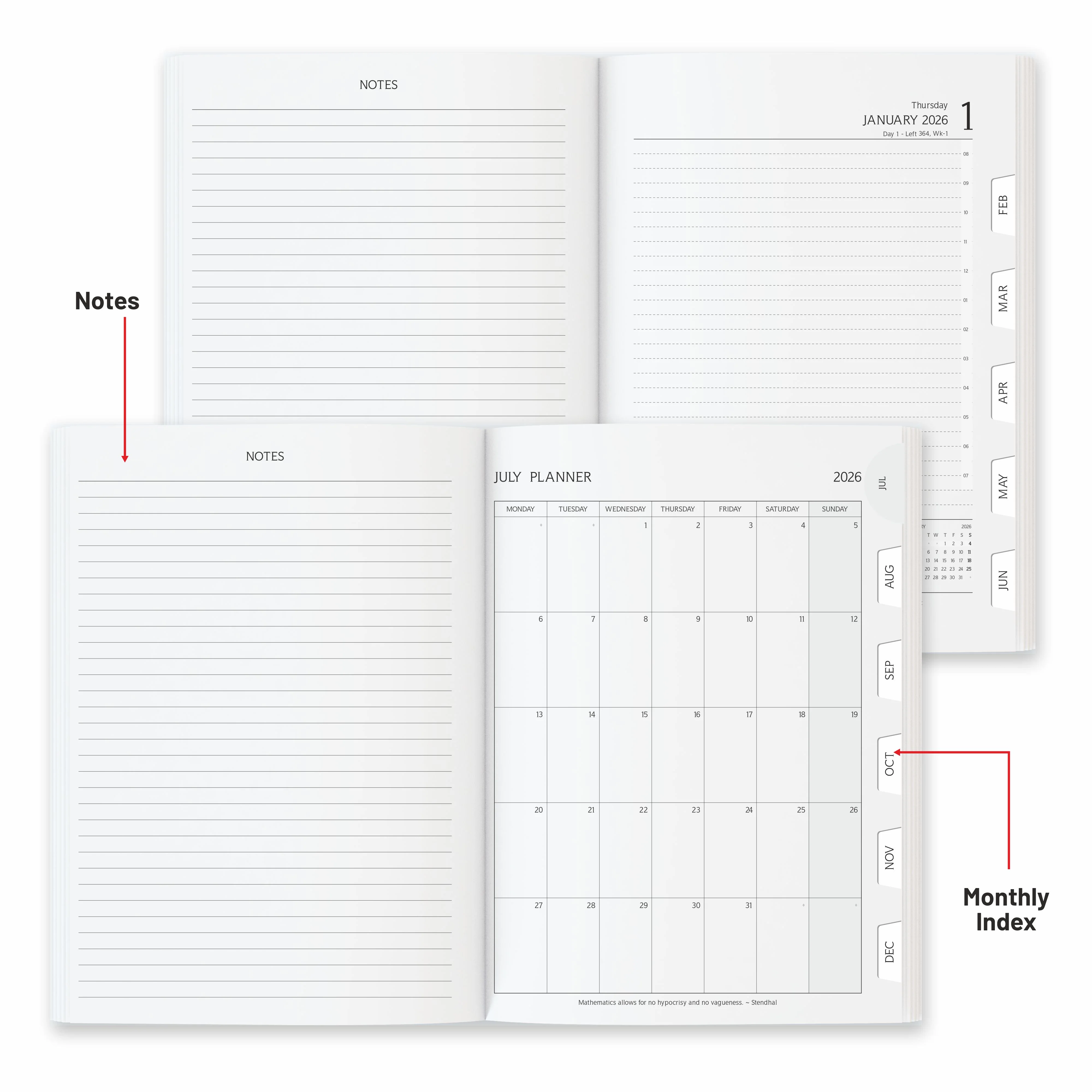 Anupam Merito 2026 Diary – Dated Daily Planner with Monthly Calendar | 80 GSM Paper | Full Page Mon–Fri, Sat–Sun Shared Page | Matte PU Cover | 365 Days - Image 18