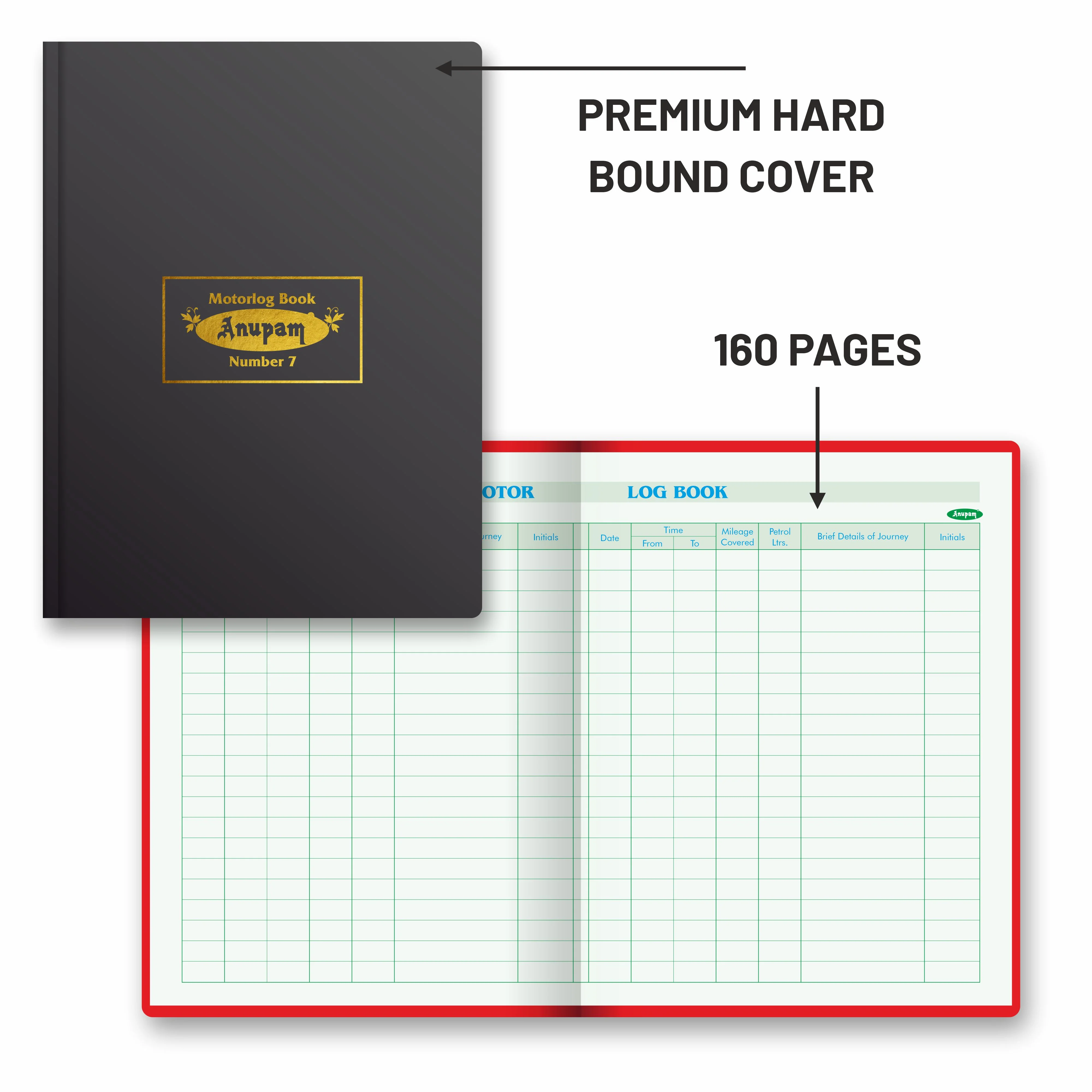 Anupam Motor Log Book-Premium Hard Bound Cover - 21x16cm - 80 GSM (No.7) - Image 4