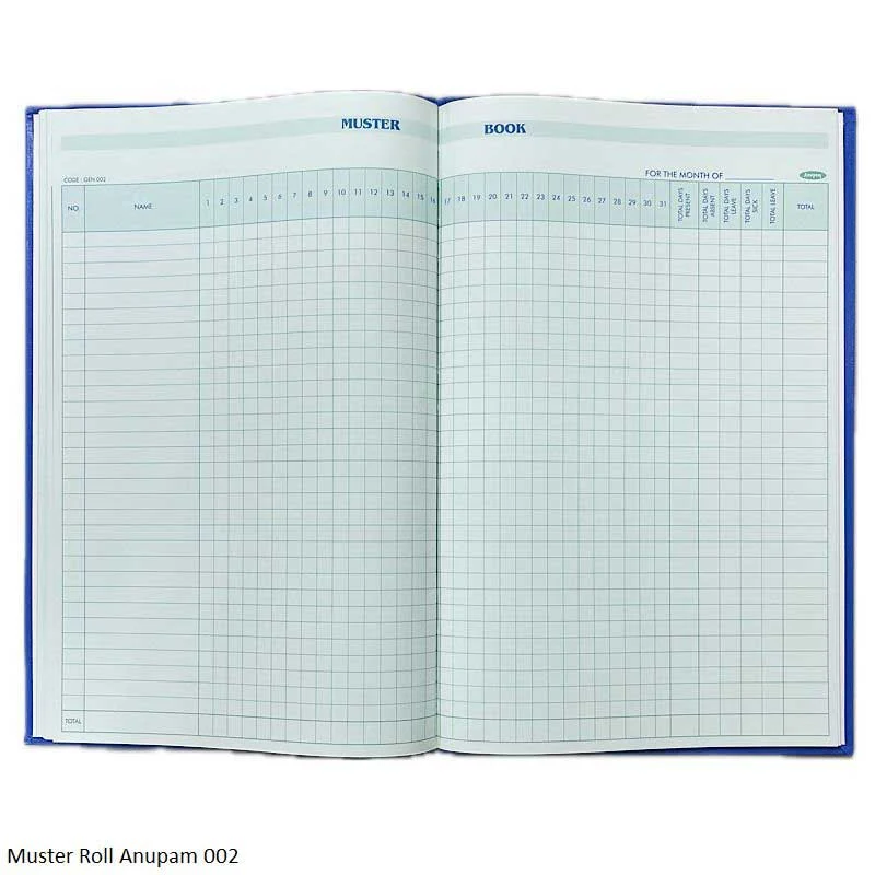 Anupam Muster Roll 002 – Register Hard Bound Ledger Paper - Image 3