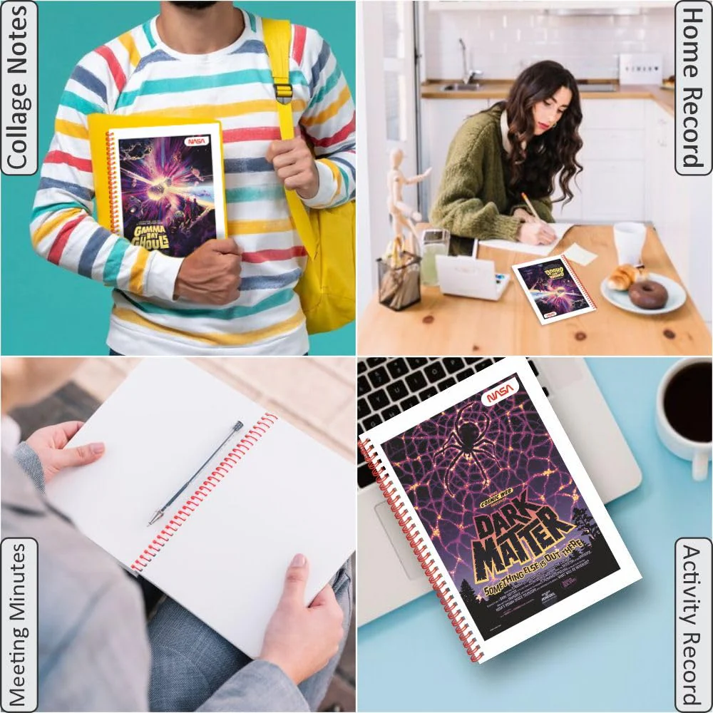 Anupam NASA 1 Subject Notebook A4, 70 GSM, 70 Sheets (140 Pages) College Ruled/Plain Spiral Subject Notebook for Work, School Supplies, Home & Office, Writing Journal - Image 4