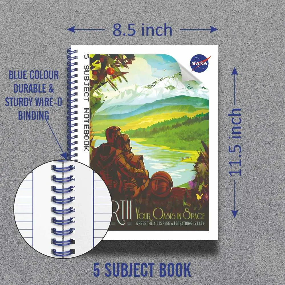 Anupam NASA 5 Subject Spiral Notebook - 70 GSM Paper - Pages 200 - Ideal for Profesionals & Students - Image 3