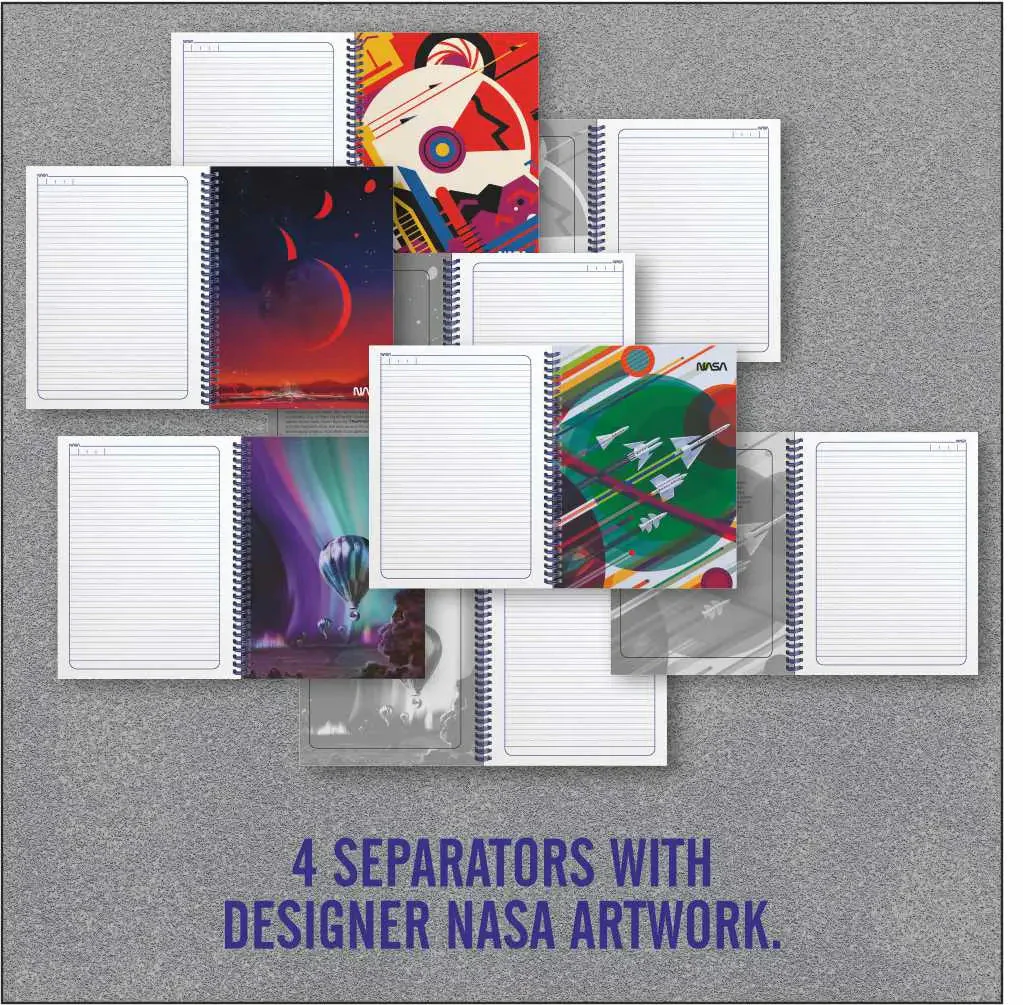 Anupam NASA 5 Subject Spiral Notebook - 70 GSM Paper - Pages 200 - Ideal for Profesionals & Students - Image 5