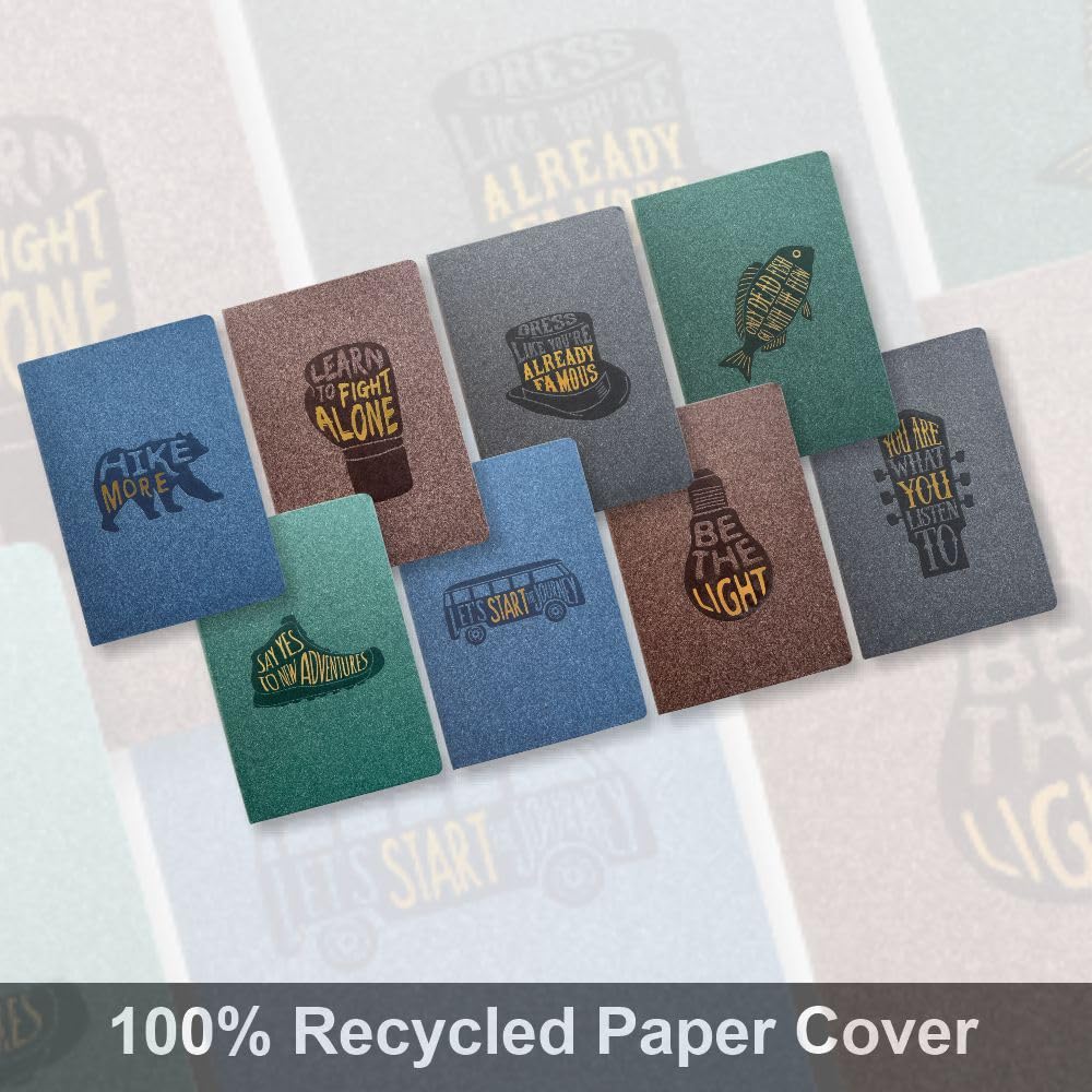 Anupam Natal A5 Ruled Journal Notebook 192 Pages 80Gsm Lined Notebook 100% Recycled Paper Cover with Gold Foiling Designer Titles Journal for Notes Taking & Writing in School and Office - Image 7