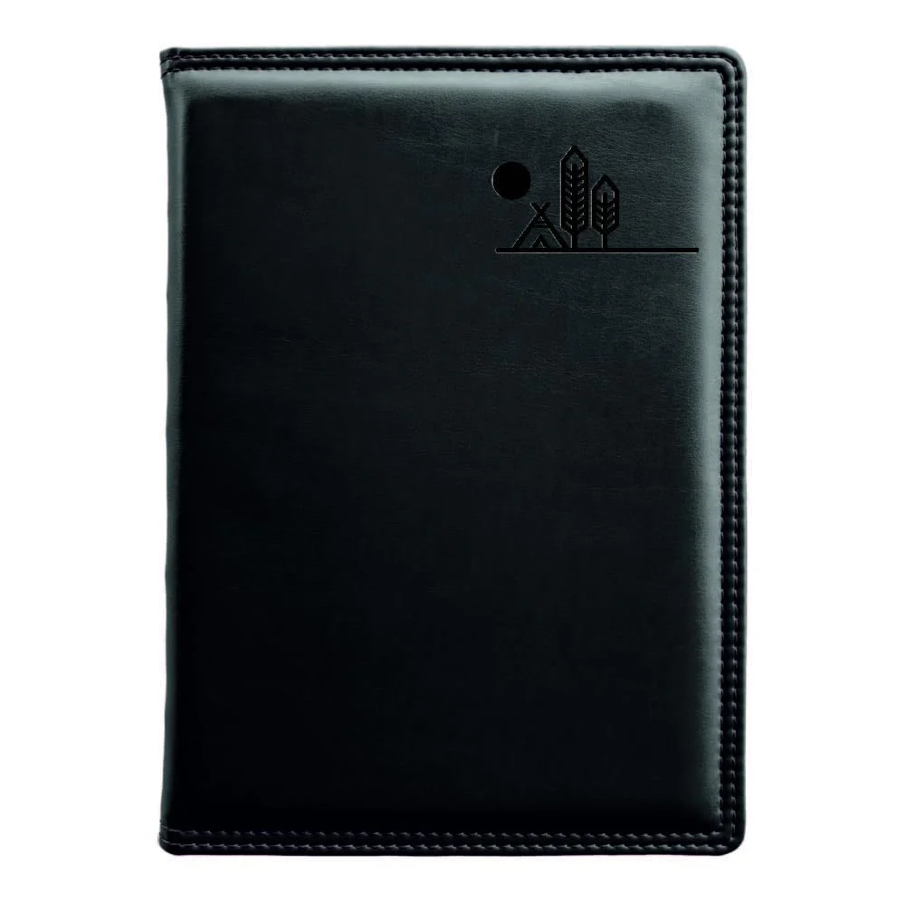Anupam Nomad A5 Notebooks 192 Pages Double Stitch Fine Leather Textured PU Softcover Notebook with Gold Edges 80gsm Paper Lined Notebook