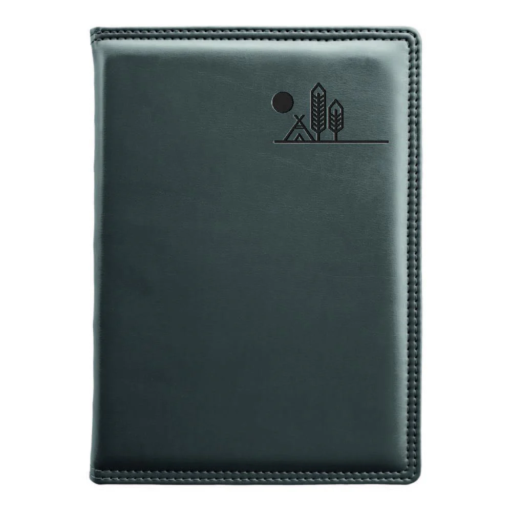 Anupam Nomad A5 Notebooks 192 Pages Double Stitch Fine Leather Textured PU Softcover Notebook with Gold Edges 80gsm Paper Lined Notebook - Image 5
