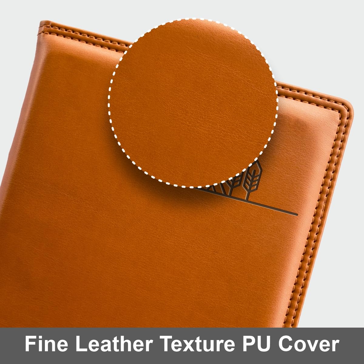 Anupam Nomad A5 Notebooks 192 Pages Double Stitch Fine Leather Textured PU Softcover Notebook with Gold Edges 80gsm Paper Lined Notebook - Image 7