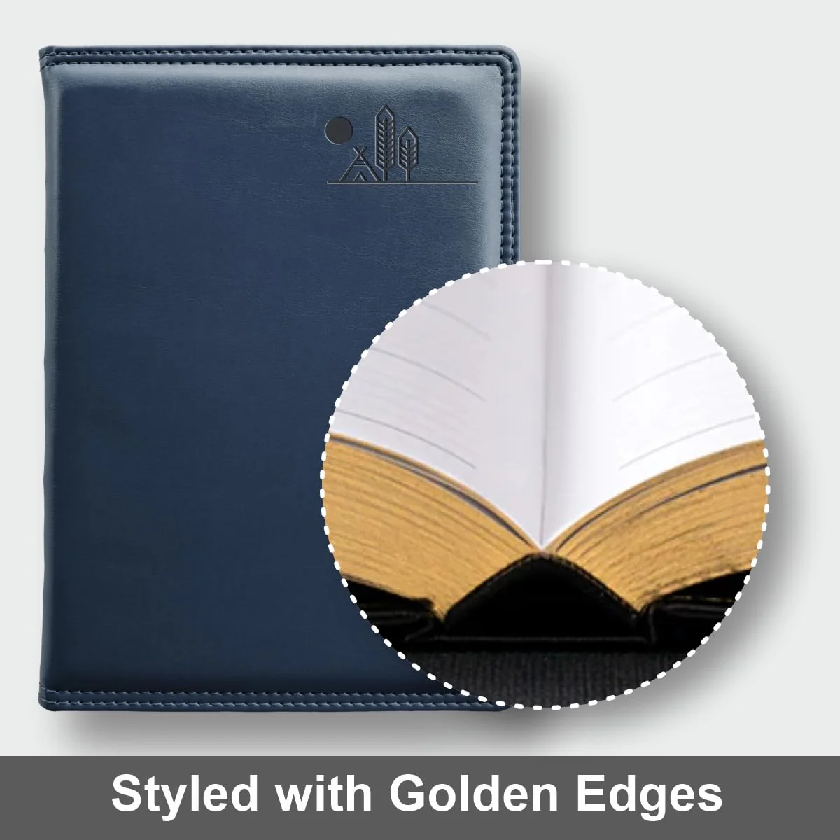 Anupam Nomad A5 Notebooks 192 Pages Double Stitch Fine Leather Textured PU Softcover Notebook with Gold Edges 80gsm Paper Lined Notebook - Image 8