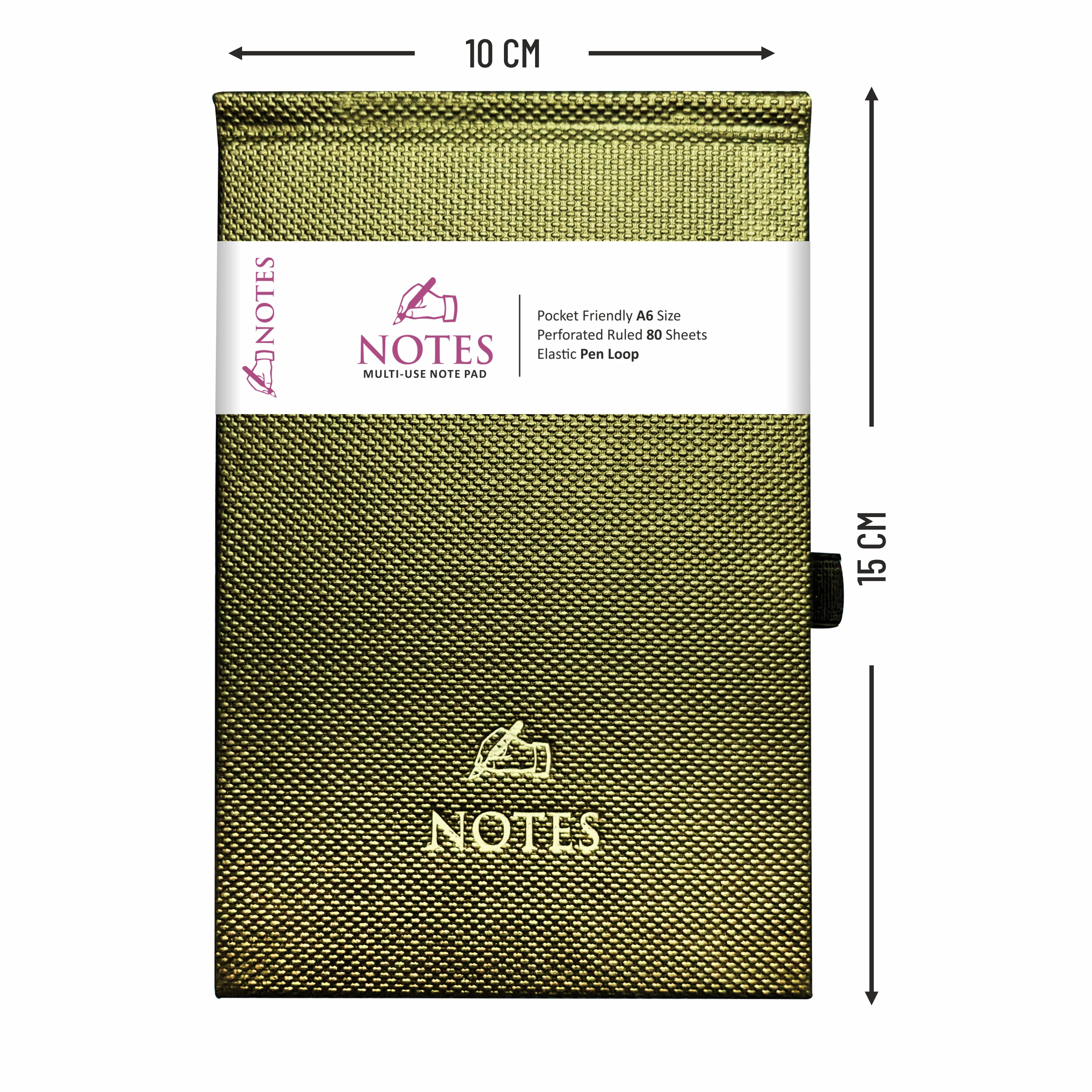 Anupam Note Pad-A6- Hardbound-Pocket Friendly Notebook with Bookmark and Elastic Pen Loop -160 Pages - 80gsm Natural Shade Paper - Image 2