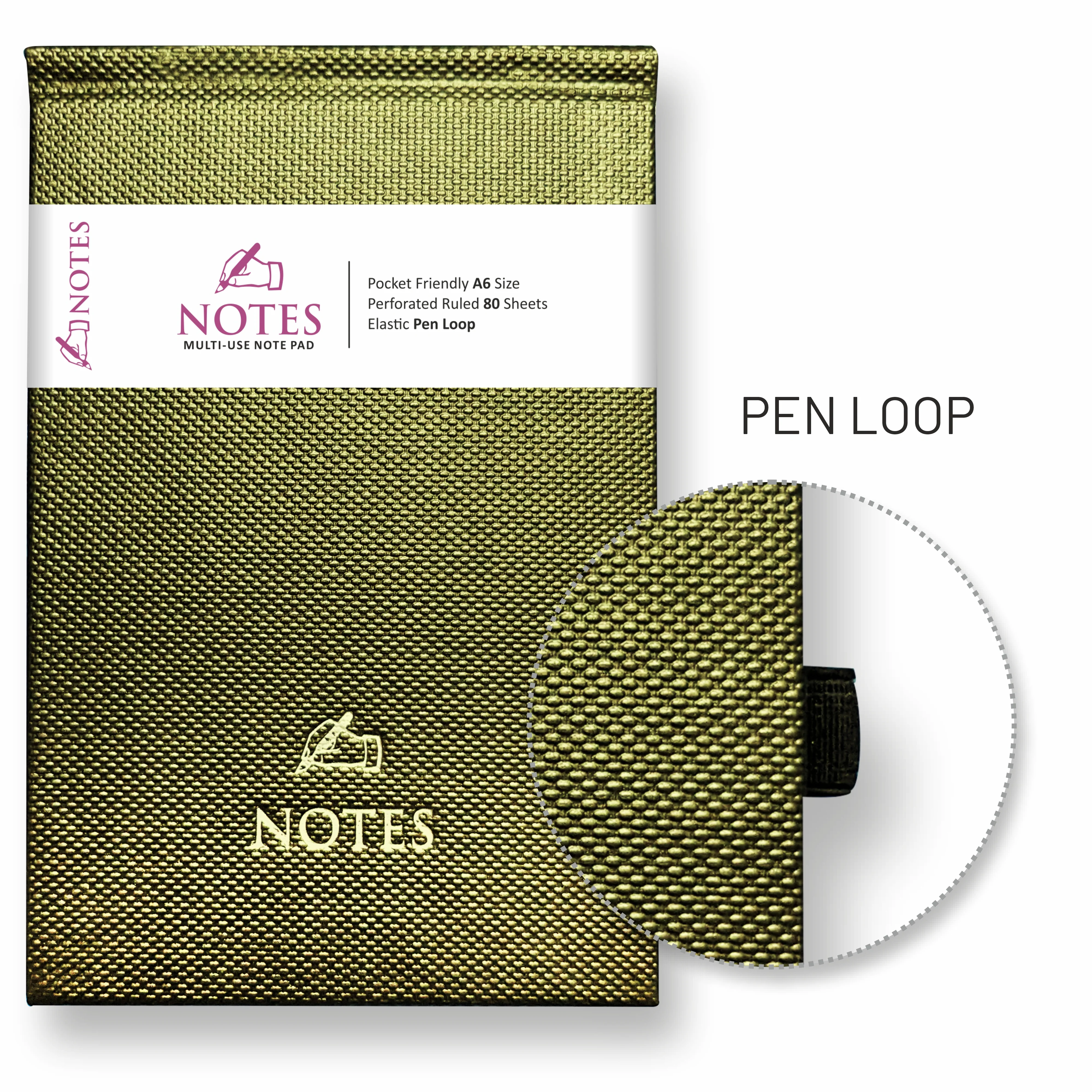 Anupam Note Pad-A6- Hardbound-Pocket Friendly Notebook with Bookmark and Elastic Pen Loop -160 Pages - 80gsm Natural Shade Paper - Image 6