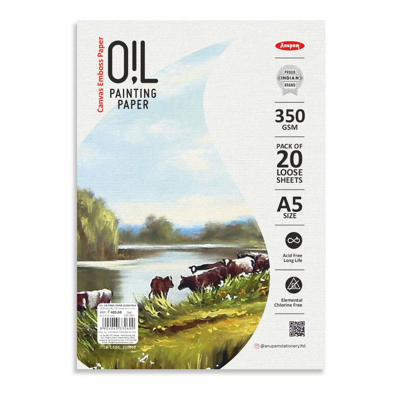 Anupam Oil Painting Paper-Canvas Textured Embossed Oil Paper-Acid Free-350 GSM - Image 17