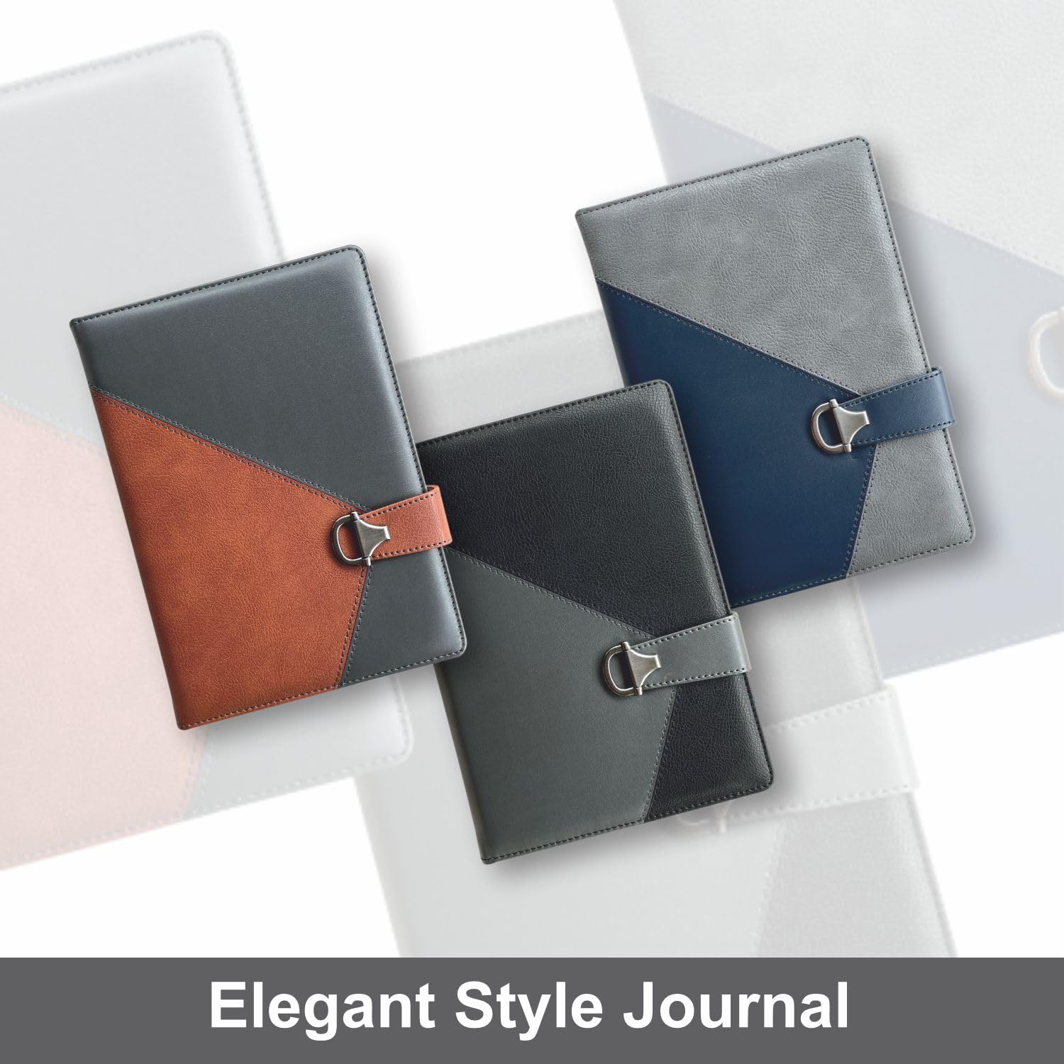 Anupam Ornate A5 Notebooks 192 Pages Smooth Leather Dual Tone PU Softcover Notebook with Smart Magnetic Closure 80gsm Paper - - Image 7