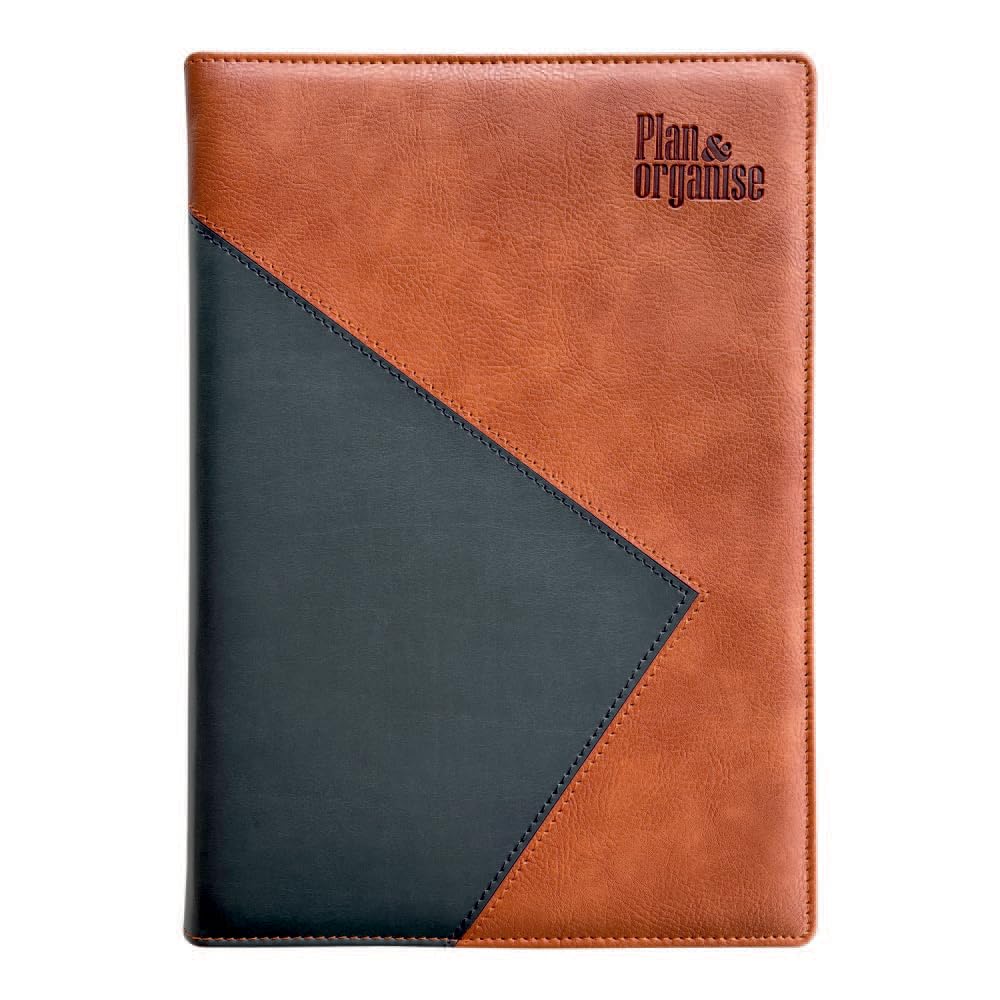 Anupam Plan & Organize B5 Notebooks 160 Pages Smooth Leather Dual Tone PU Softcover Notebook 80gsm Paper Lined Notebook - Image 2