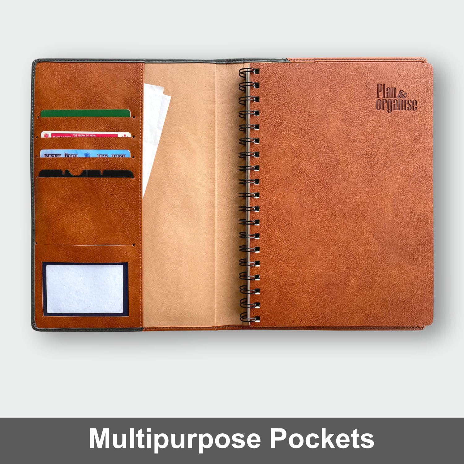 Anupam Plan & Organize B5 Notebooks 160 Pages Smooth Leather Dual Tone PU Softcover Notebook 80gsm Paper Lined Notebook - Image 4