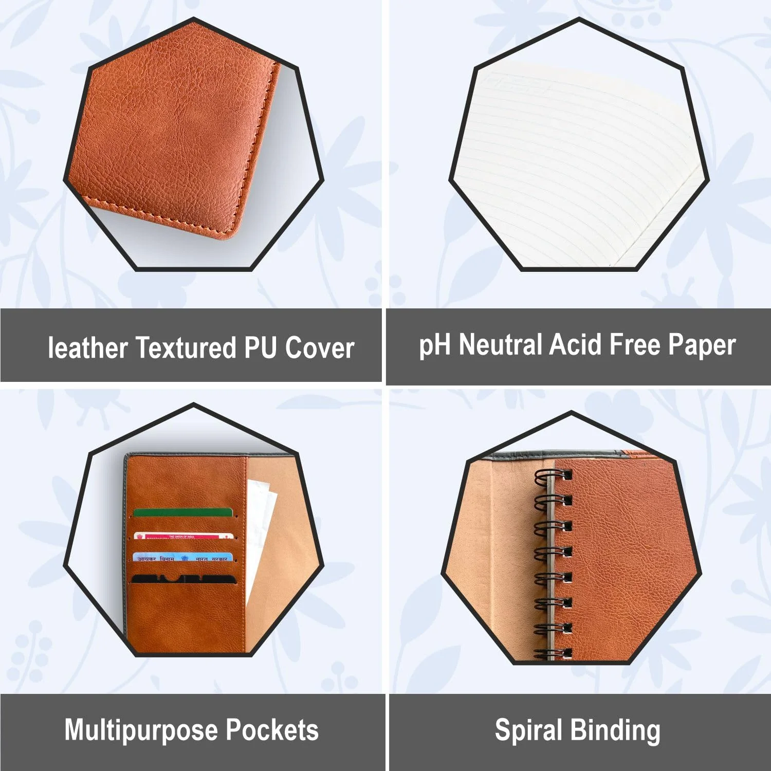 Anupam Plan & Organize B5 Notebooks 160 Pages Smooth Leather Dual Tone PU Softcover Notebook 80gsm Paper Lined Notebook - Image 5