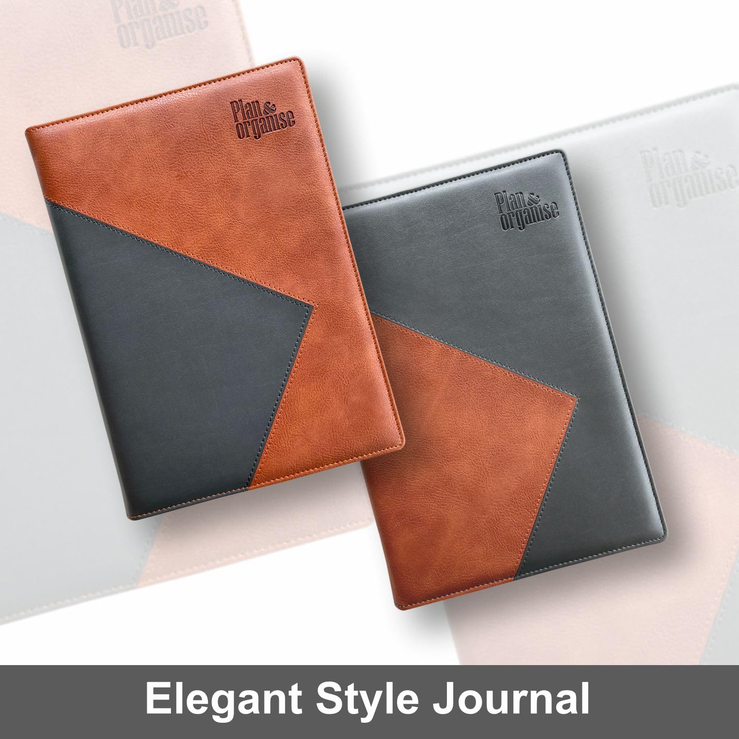 Anupam Plan & Organize B5 Notebooks 160 Pages Smooth Leather Dual Tone PU Softcover Notebook 80gsm Paper Lined Notebook - Image 6
