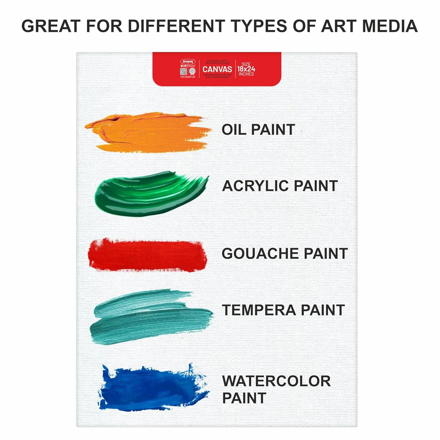 Anupam Primed Canvas Board for Painting, Canvas Boards Painting Canvas Panels for Oil, Acrylic Paint Gouache and Tempera for Beginners & Artists - Image 4