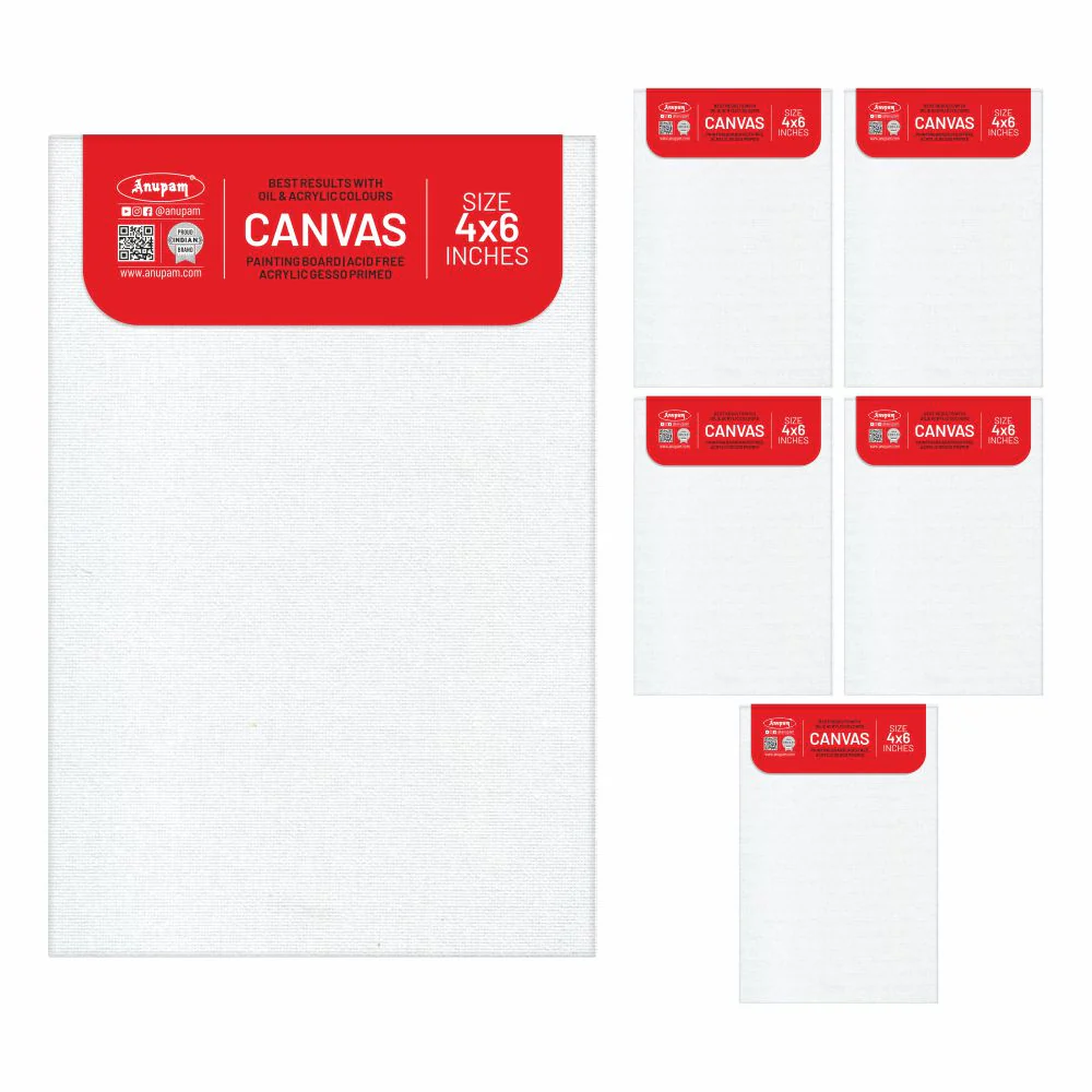 Anupam Primed Canvas Board for Painting, Canvas Boards Painting Canvas Panels for Oil, Acrylic Paint Gouache and Tempera for Beginners & Artists - Image 7