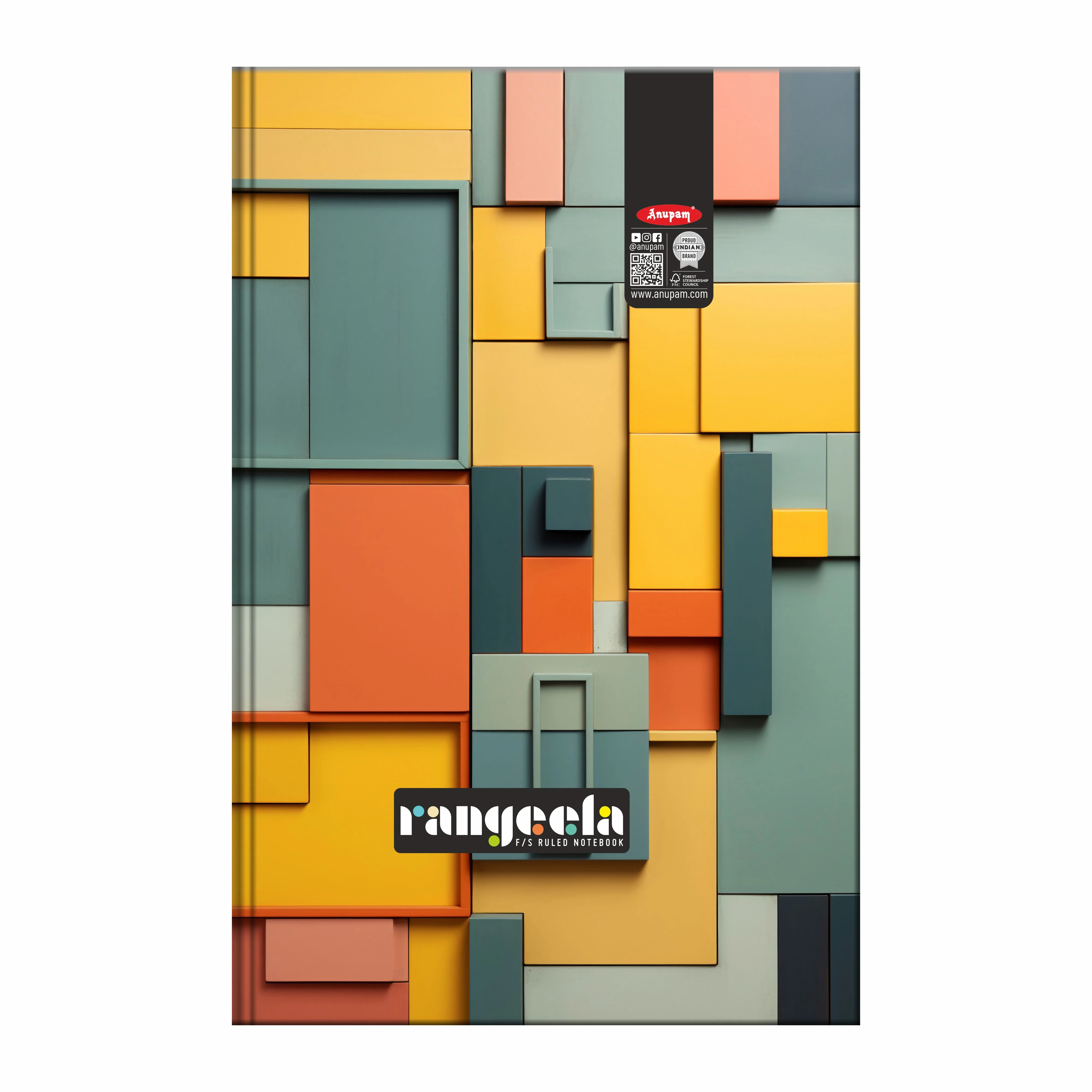 Anupam Rangeela Notebook-Hard cover Long Book-Single Line - 80 GSM Paper For Students-Shops-Office - Image 3