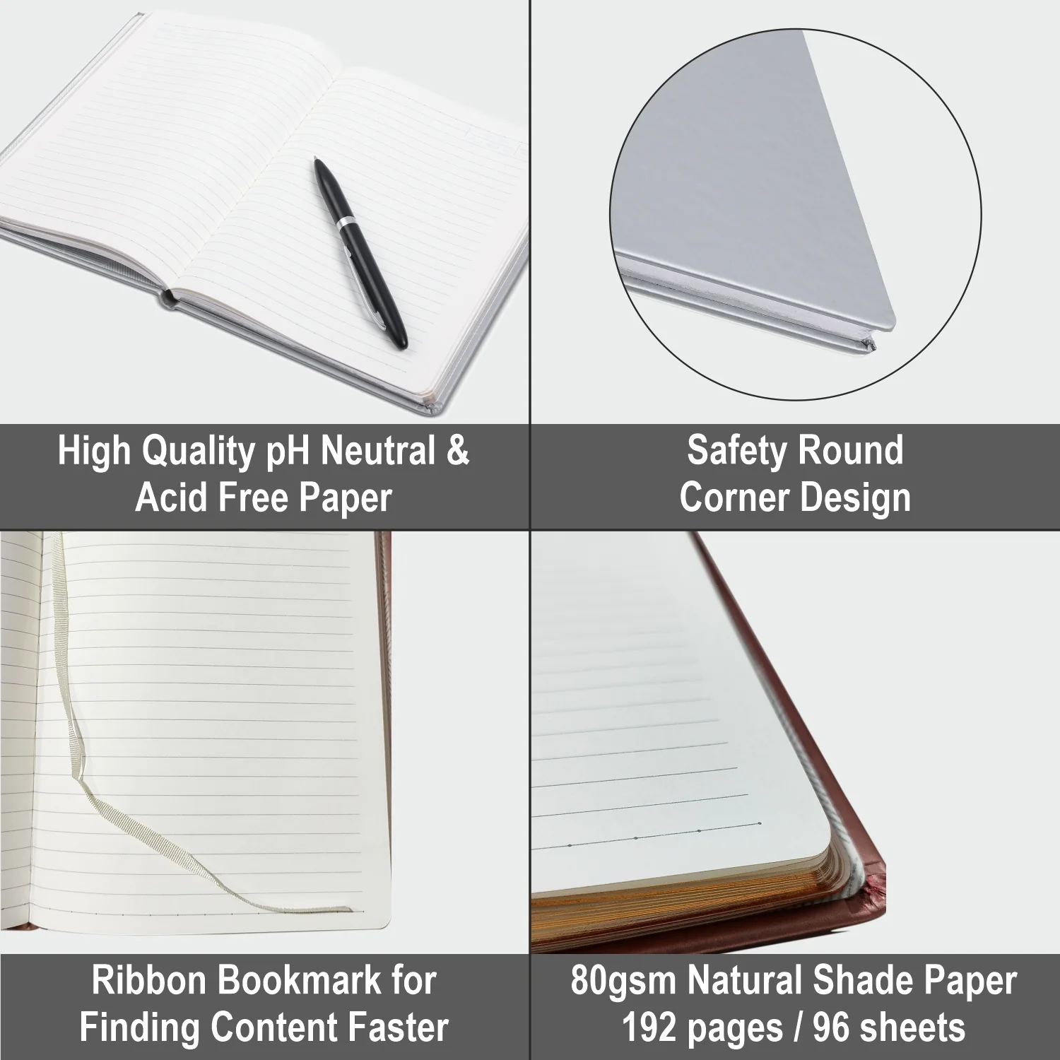 Anupam Ravish Ruled Journal Notebook- A5 192 Pages, 80gsm Paper With Sliver Edges Premium Metallic Finish Cover with Designer Impression Journal Diary - Image 2