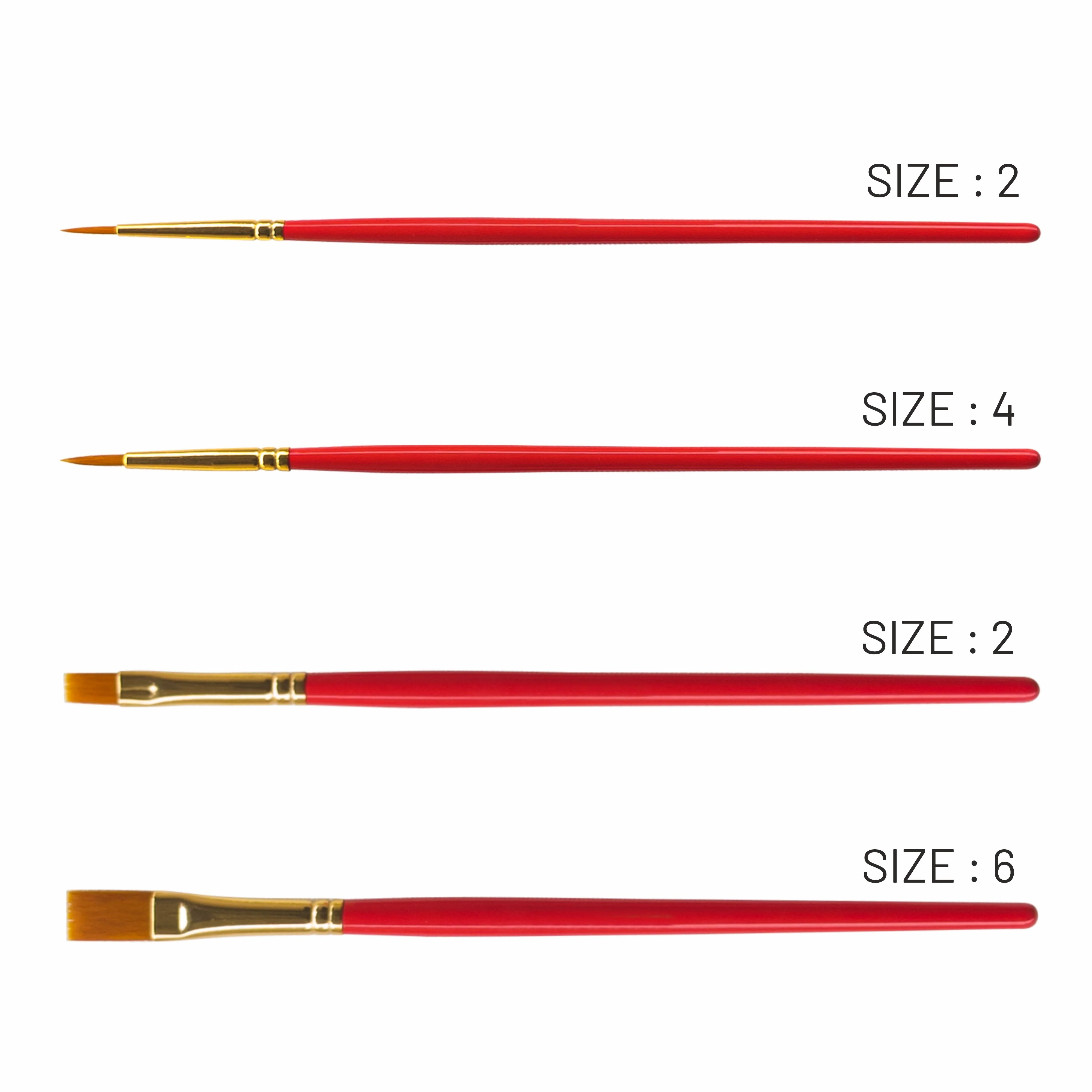 Anupam Round and Flat Synthetic Mix Painting Brush Set of 4pc Short Handle Painting Brush for Watercolor,Acrylic & One Stroke Painting (Sr. 31 & 32) - Image 3