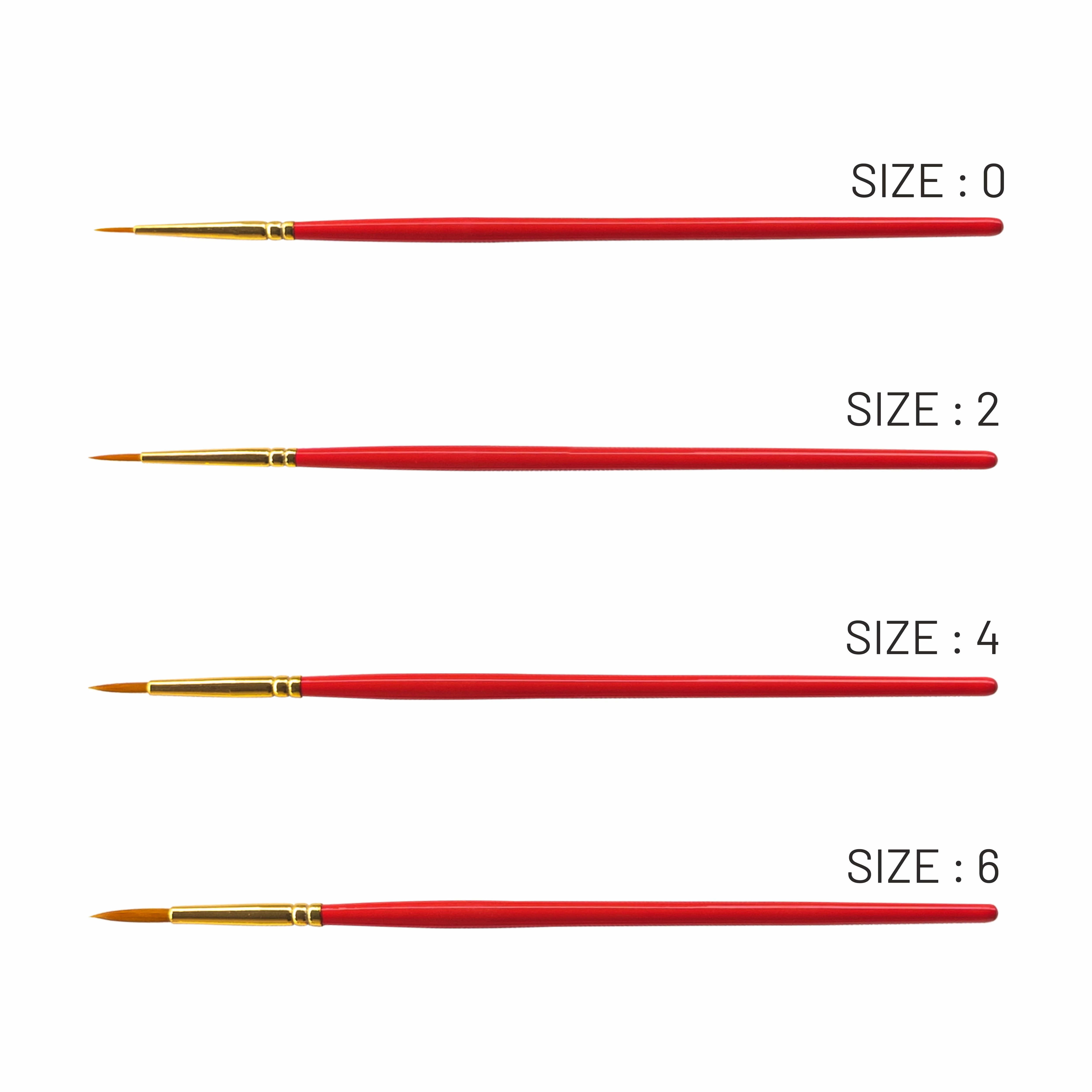 Anupam Round Synthetic Painting Brush Set of 4pc Short Handle Painting Brush for Watercolor,Acrylic & One Stroke Painting (Sr. 31) - Image 3