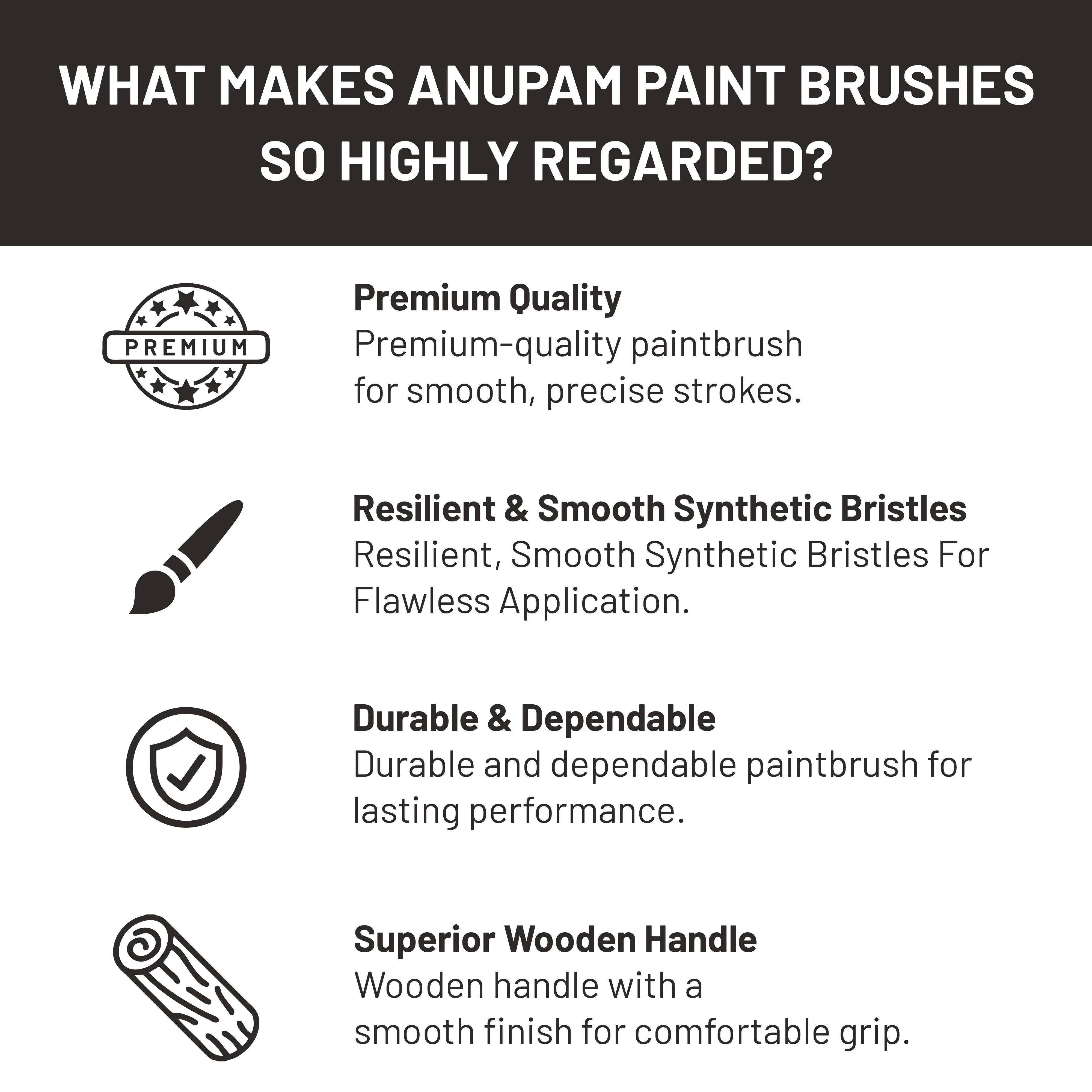 Anupam Round Synthetic Painting Brush Set of 7pc Short Handle Painting Brush for Watercolor,Acrylic & One Stroke Painting (Sr. 31) - Image 6