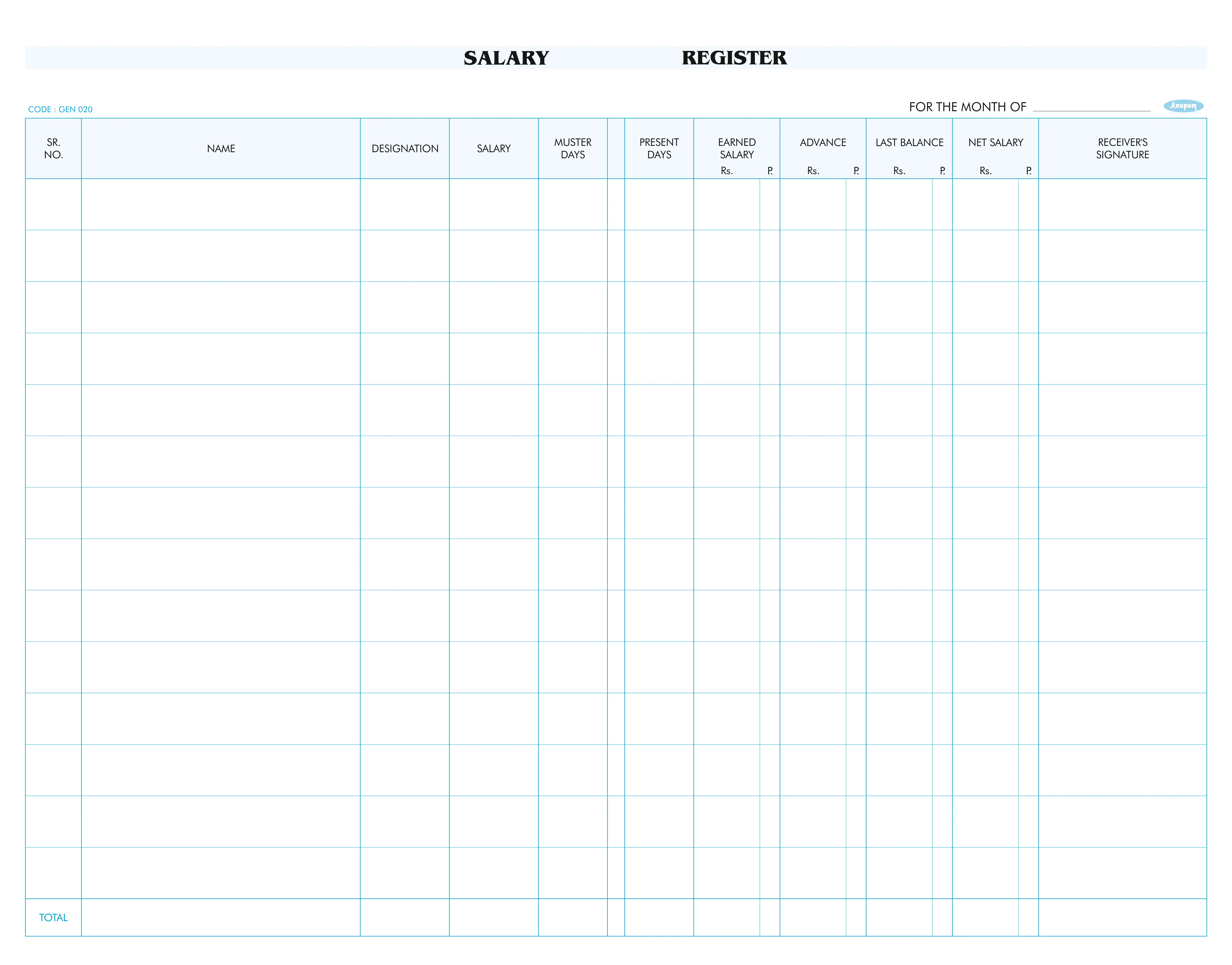 Anupam Salary Register Book (020) - Image 2