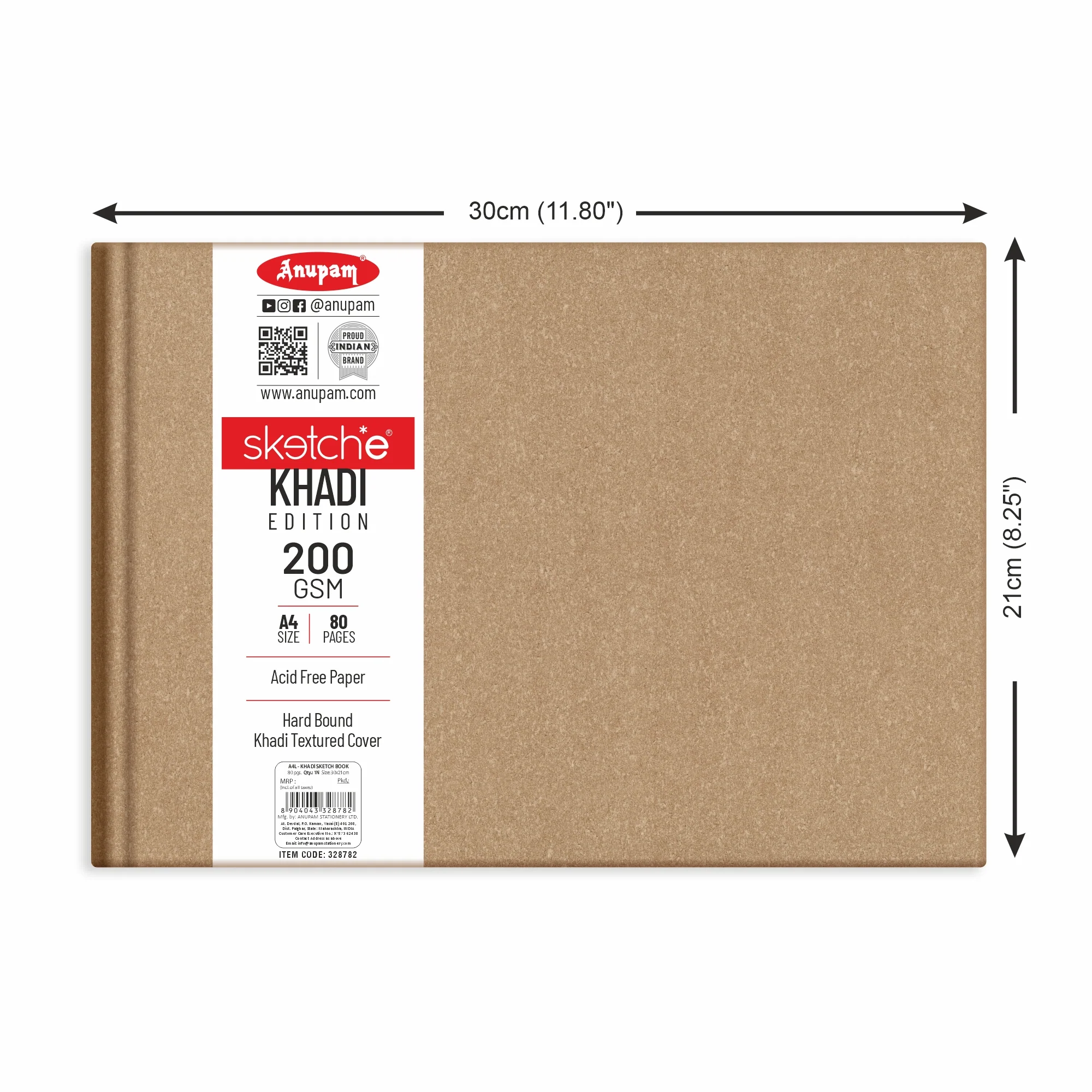 Anupam Sketch-E Khadi (Cover) Cartridge Paper Khadi Textured Hardbound Cover -200 GSM - Image 6